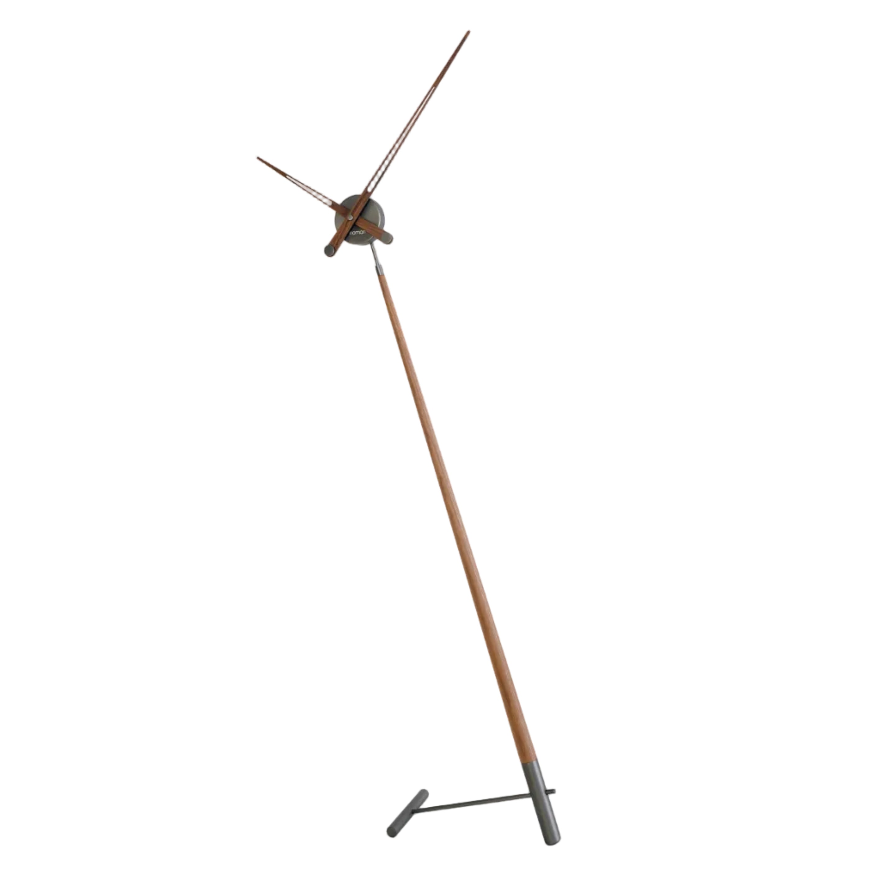 Zegar podłogowy PISA drewno orzechowe z grafitowym wykończeniem