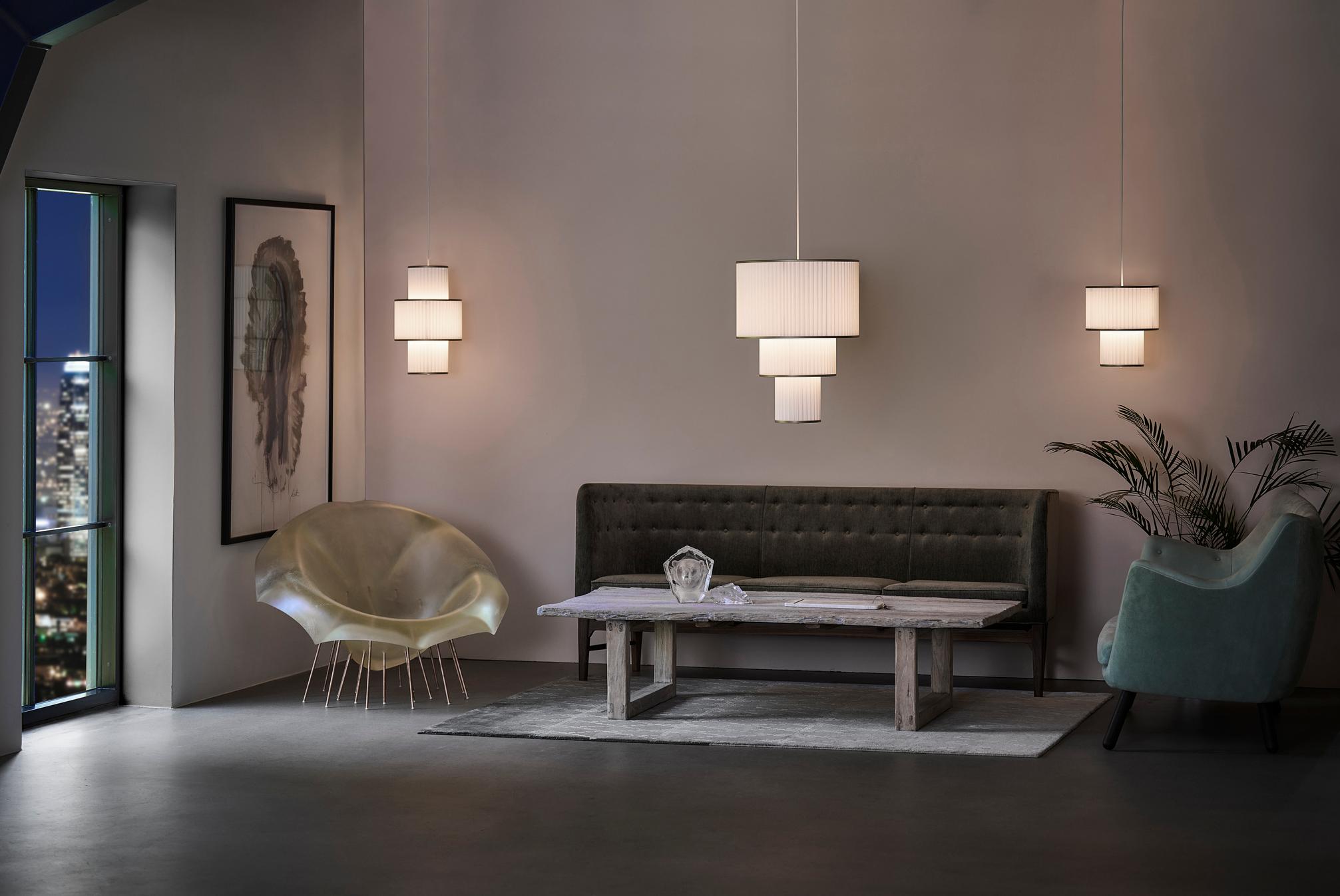 Hanging Lamp MODEL 112 PLIVELLO white with gold