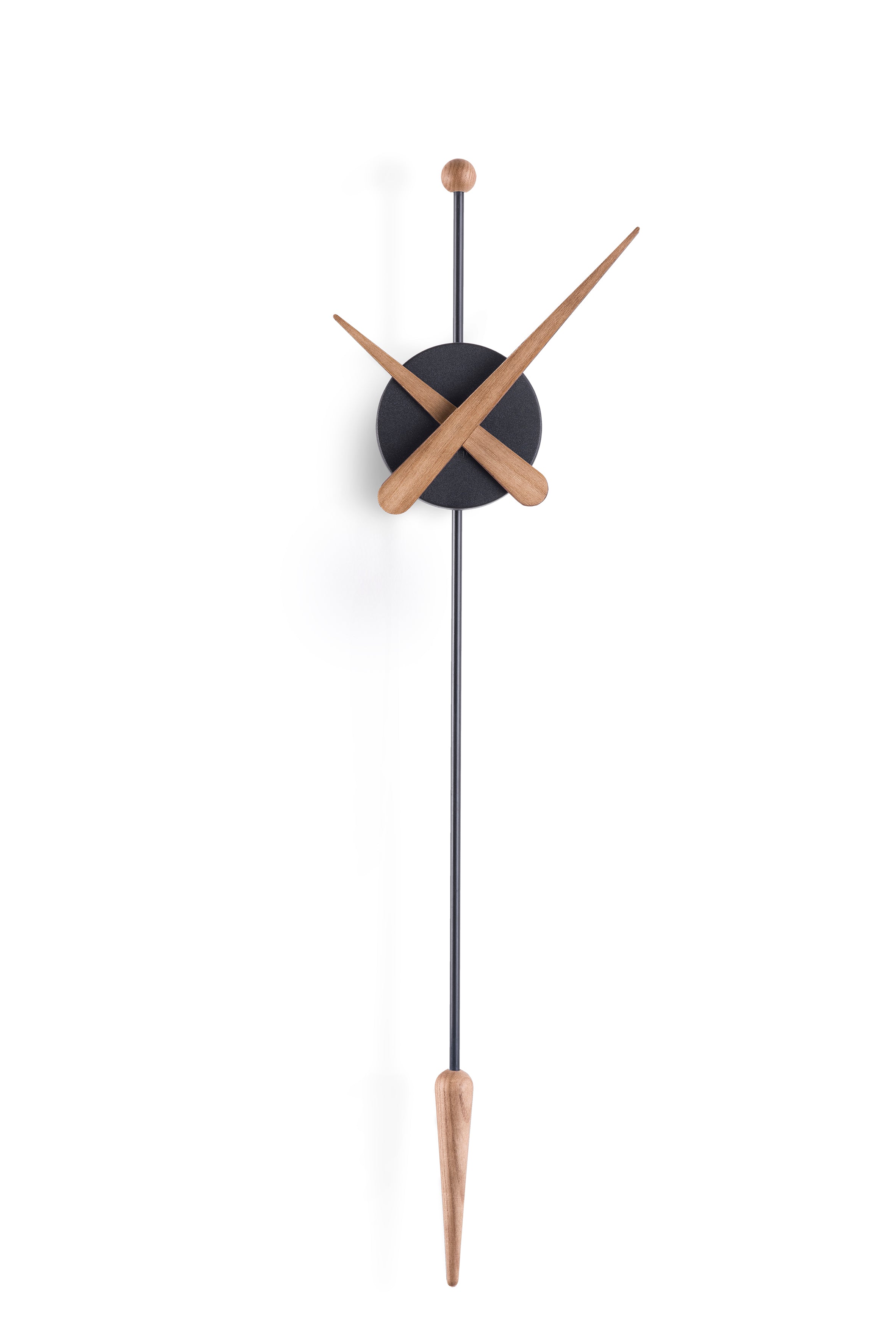 Wanduhr PUNTA aus Eichenholz mit Schwarz