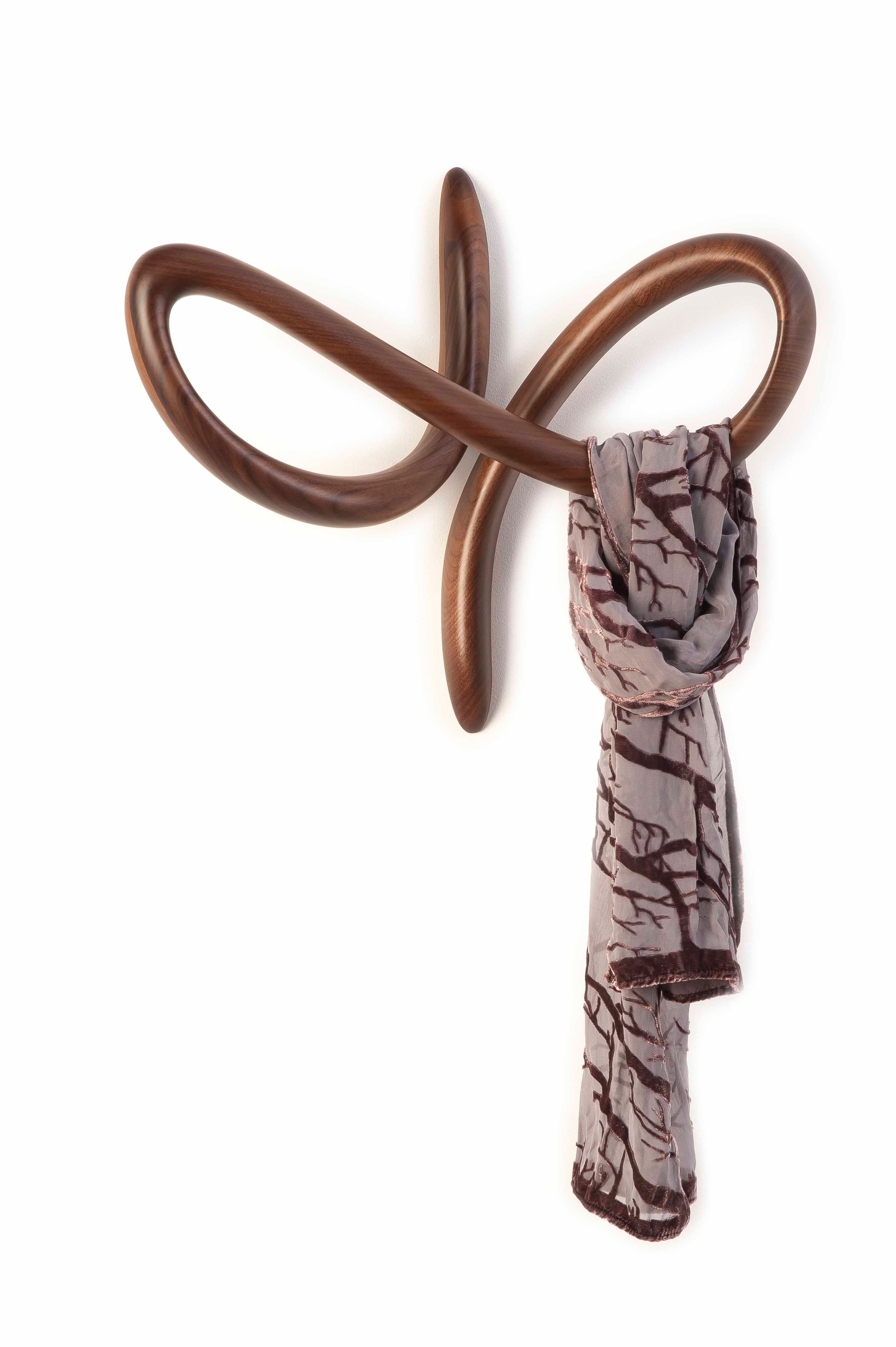 VERTIGO Wall Hook Walnut Wood