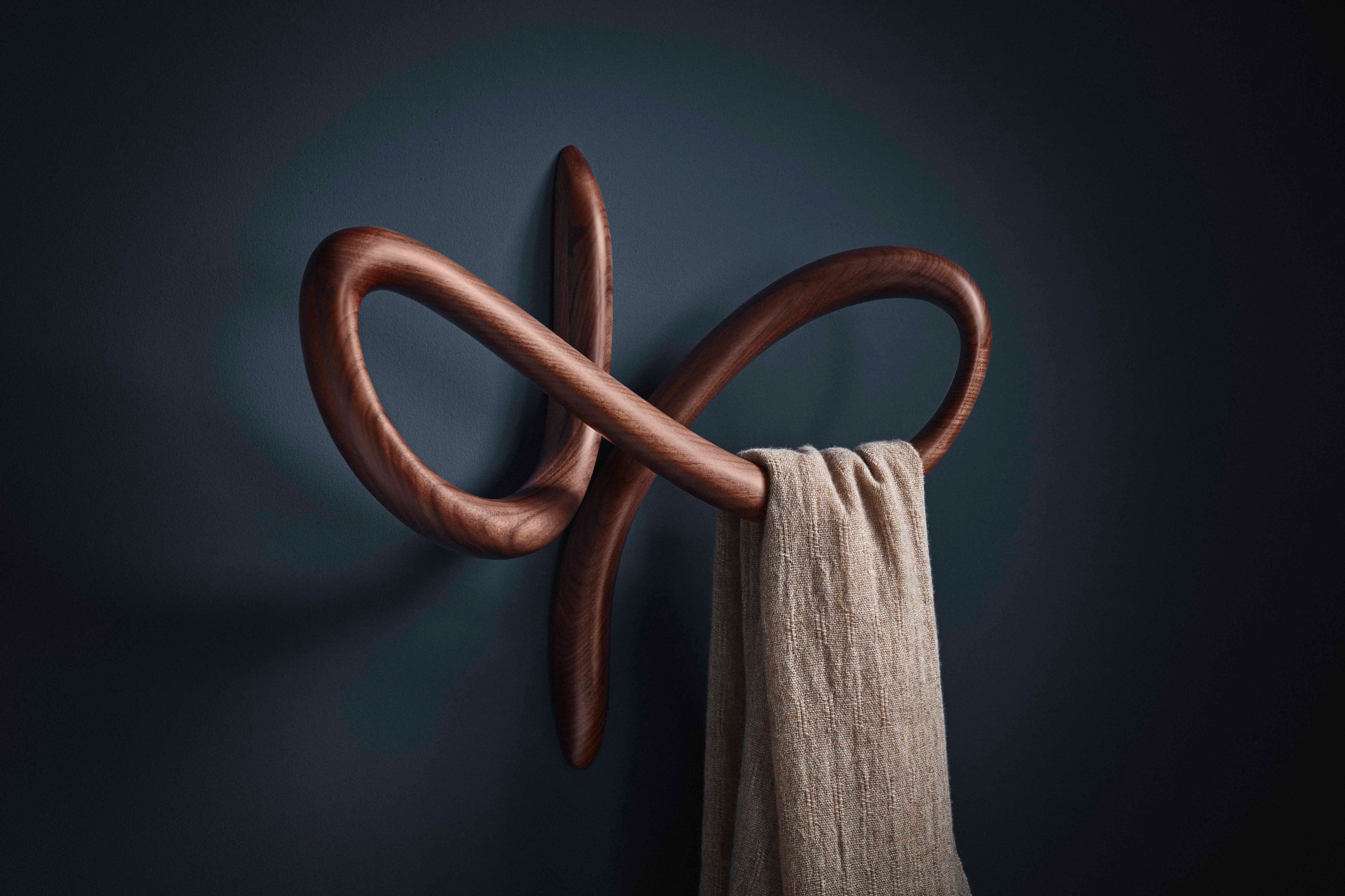 VERTIGO Wall Hook Walnut Wood