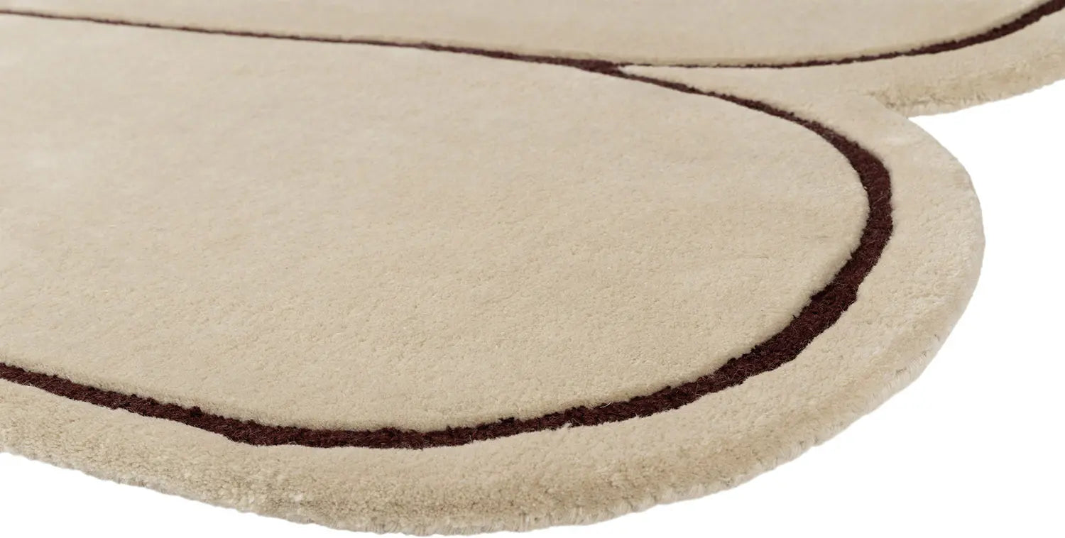 Teppich PARIS beige mit marineblauen und braunen Akzenten