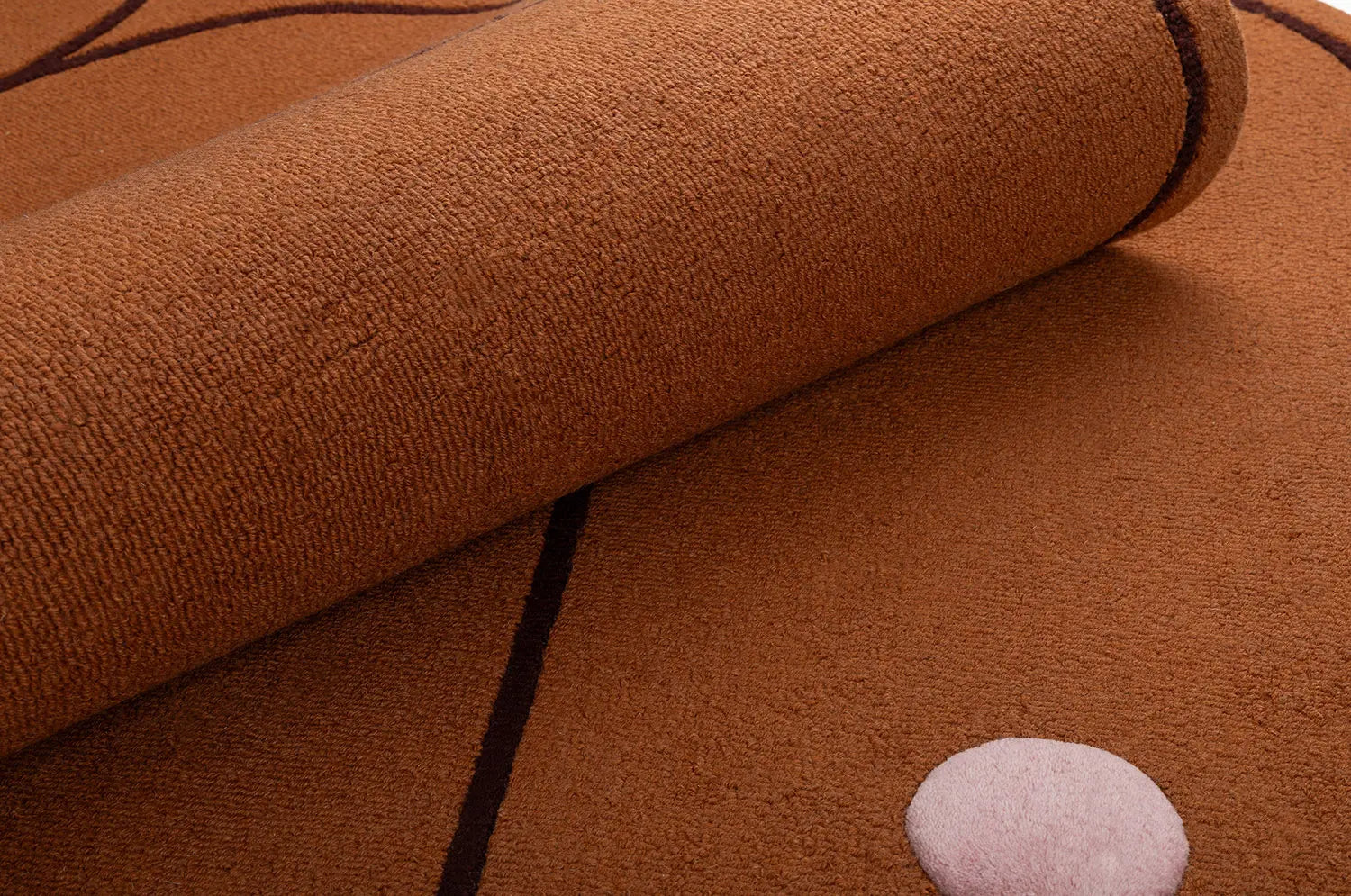 PARIS Brick Red Rug with Navy and Pink
