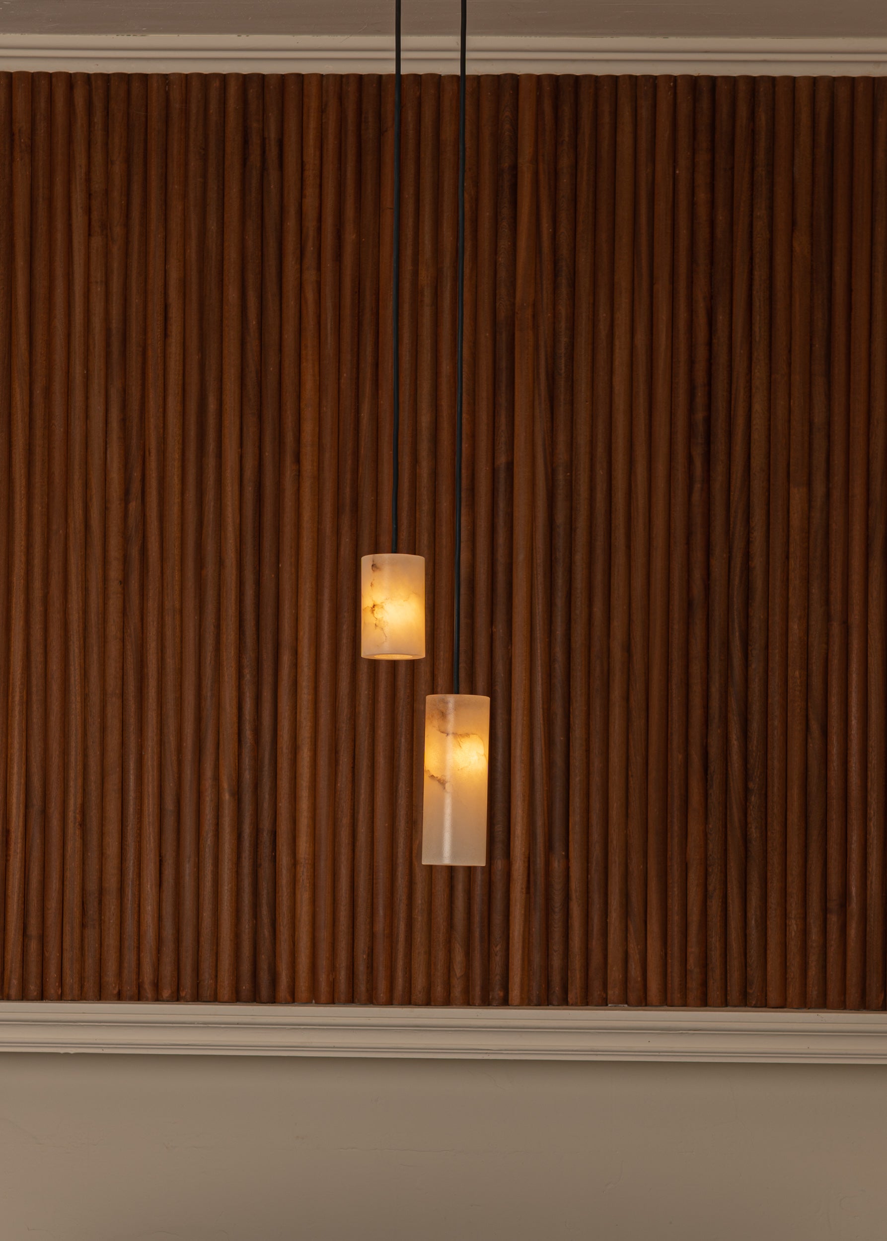 Lampa wisząca MANIKO PIPO DOUBLE biały alabaster