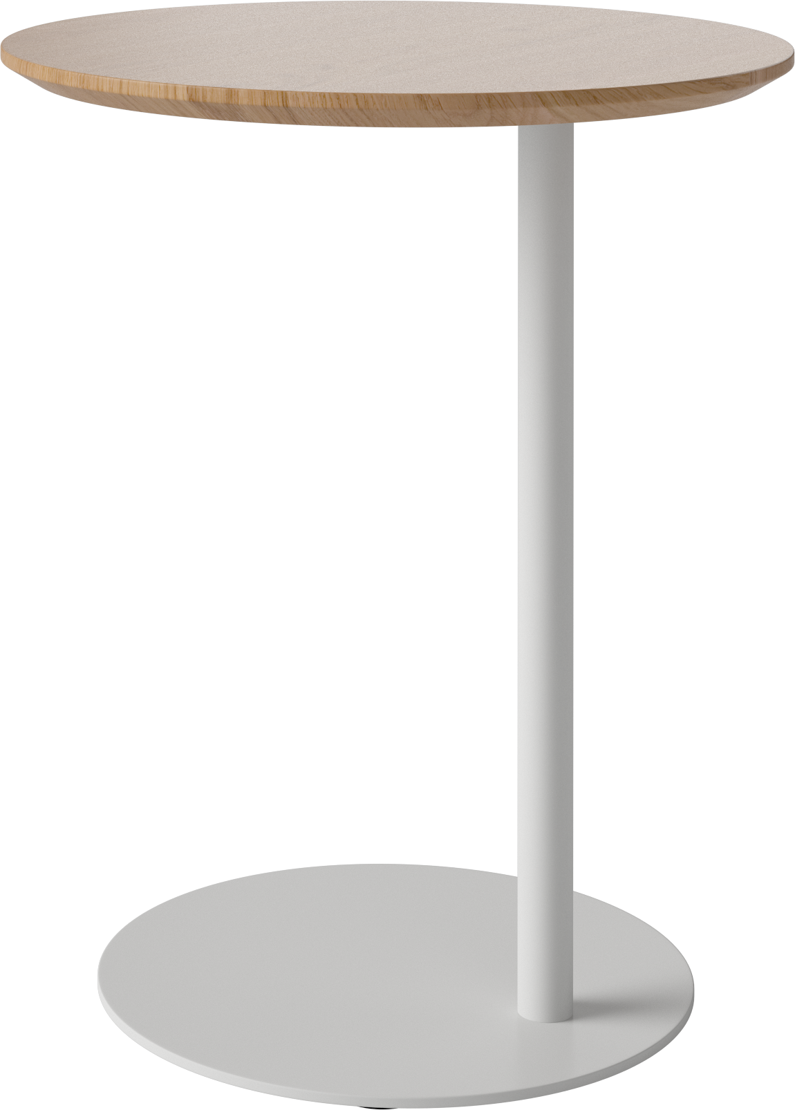 Stolik boczny PILLAR drewno dębowe z szarą podstawą
