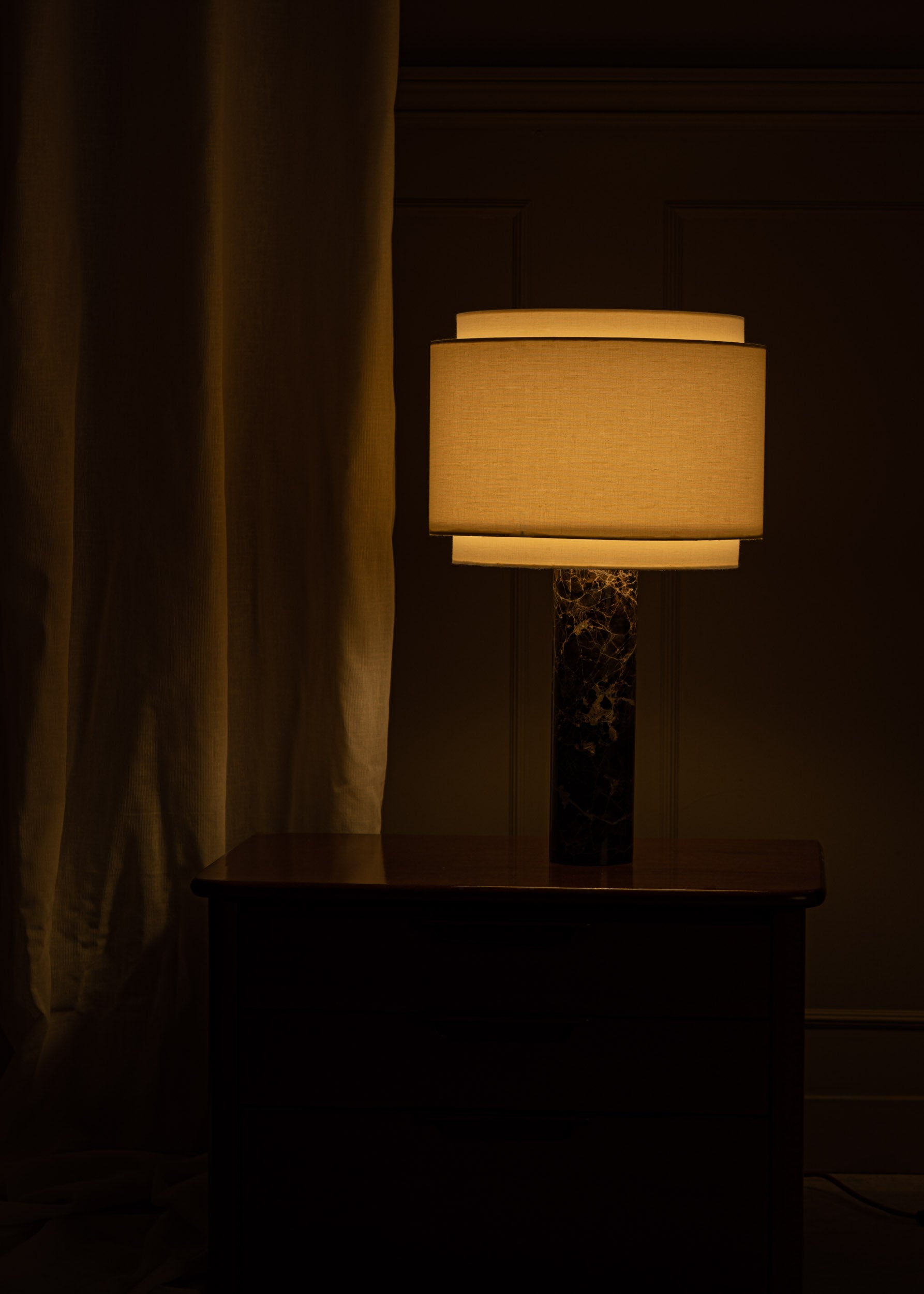 Lampa stołowa PIPO DUOBLE brązowy marmur