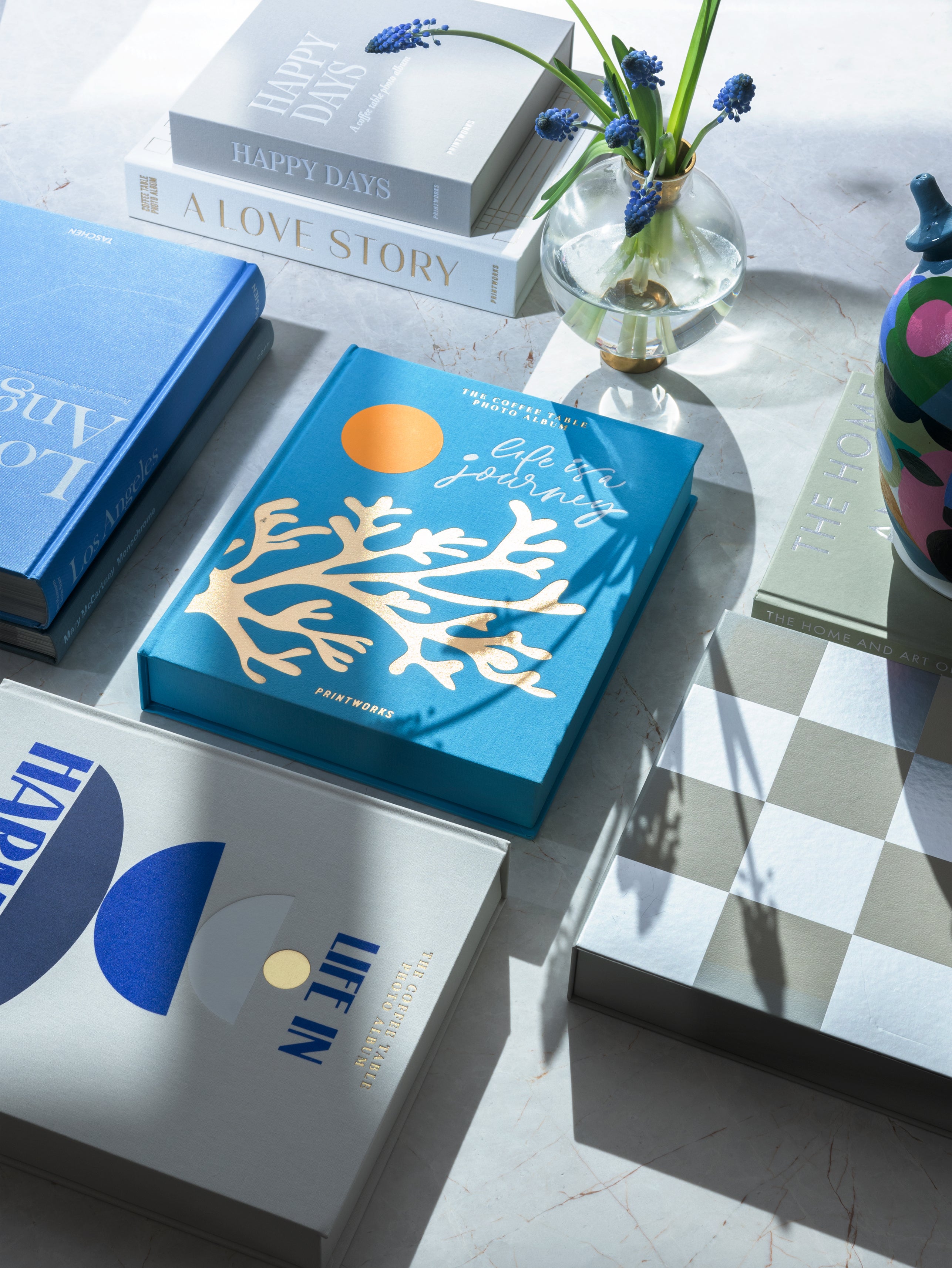 Album na zdjęcia LIFE IS A JOURNEY turkusowy ze złotym