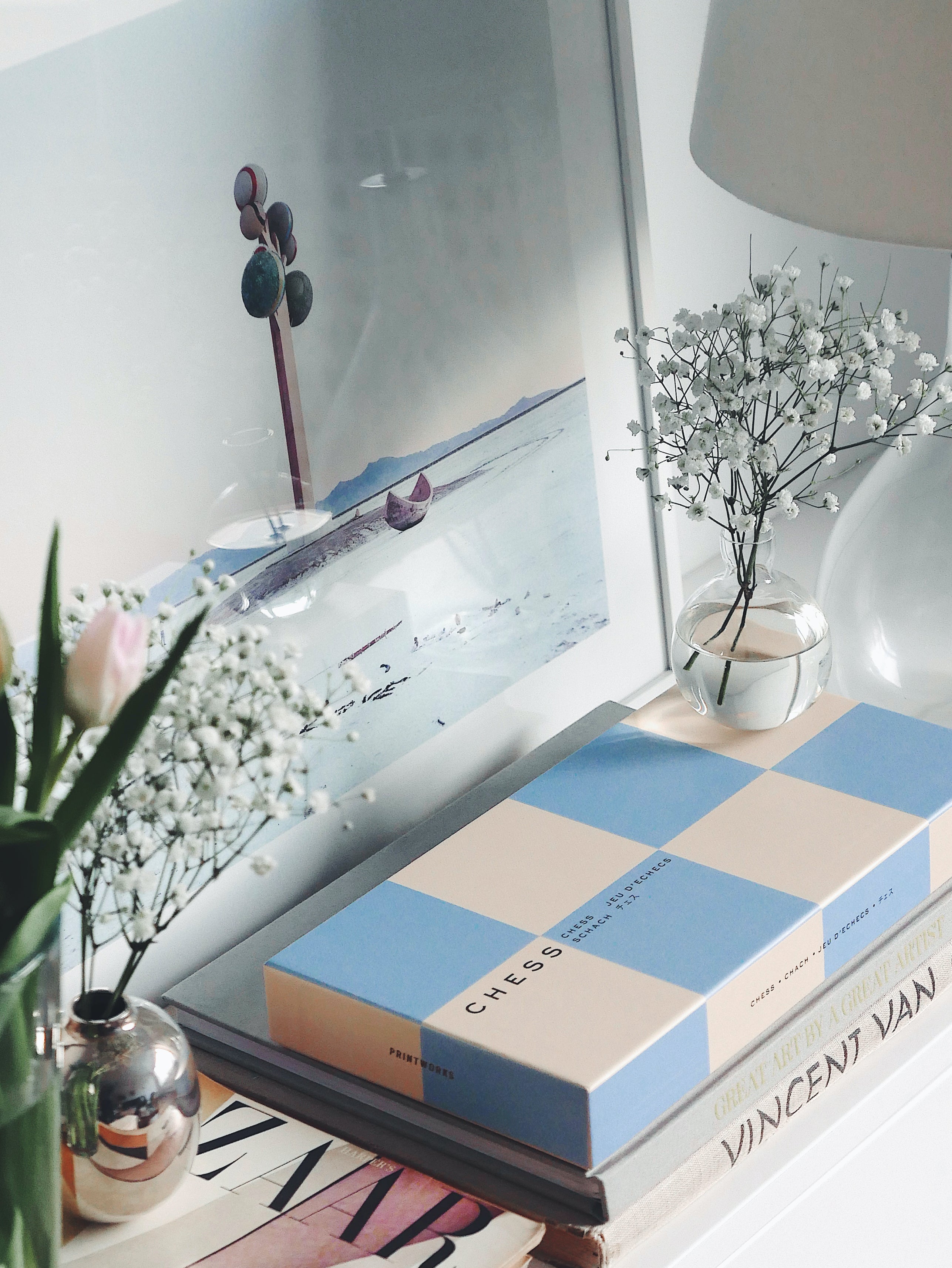 Schachspiel-Set PLAY CHESS blau mit Weiß