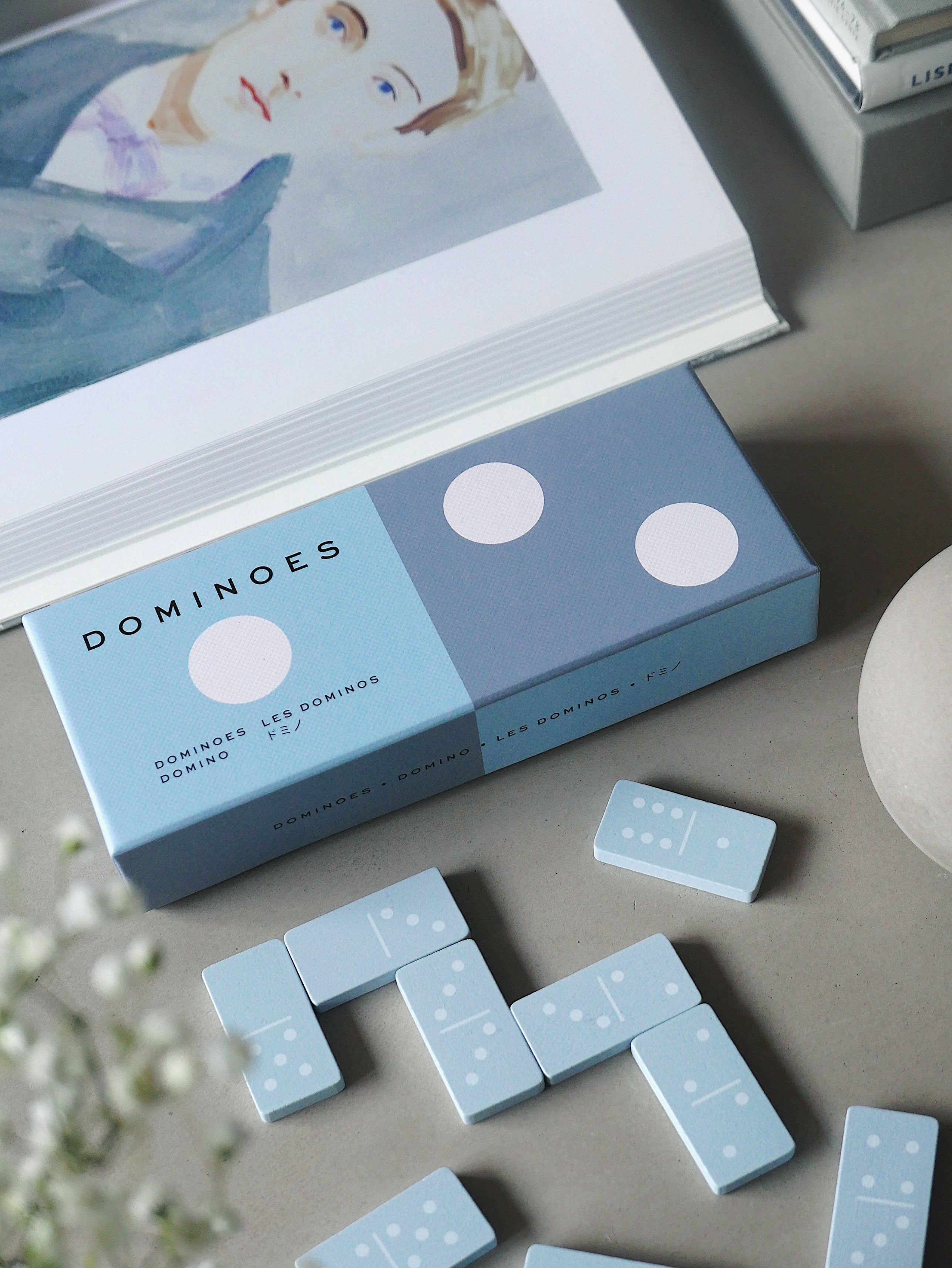 Gra DOMINO szary z niebieskim