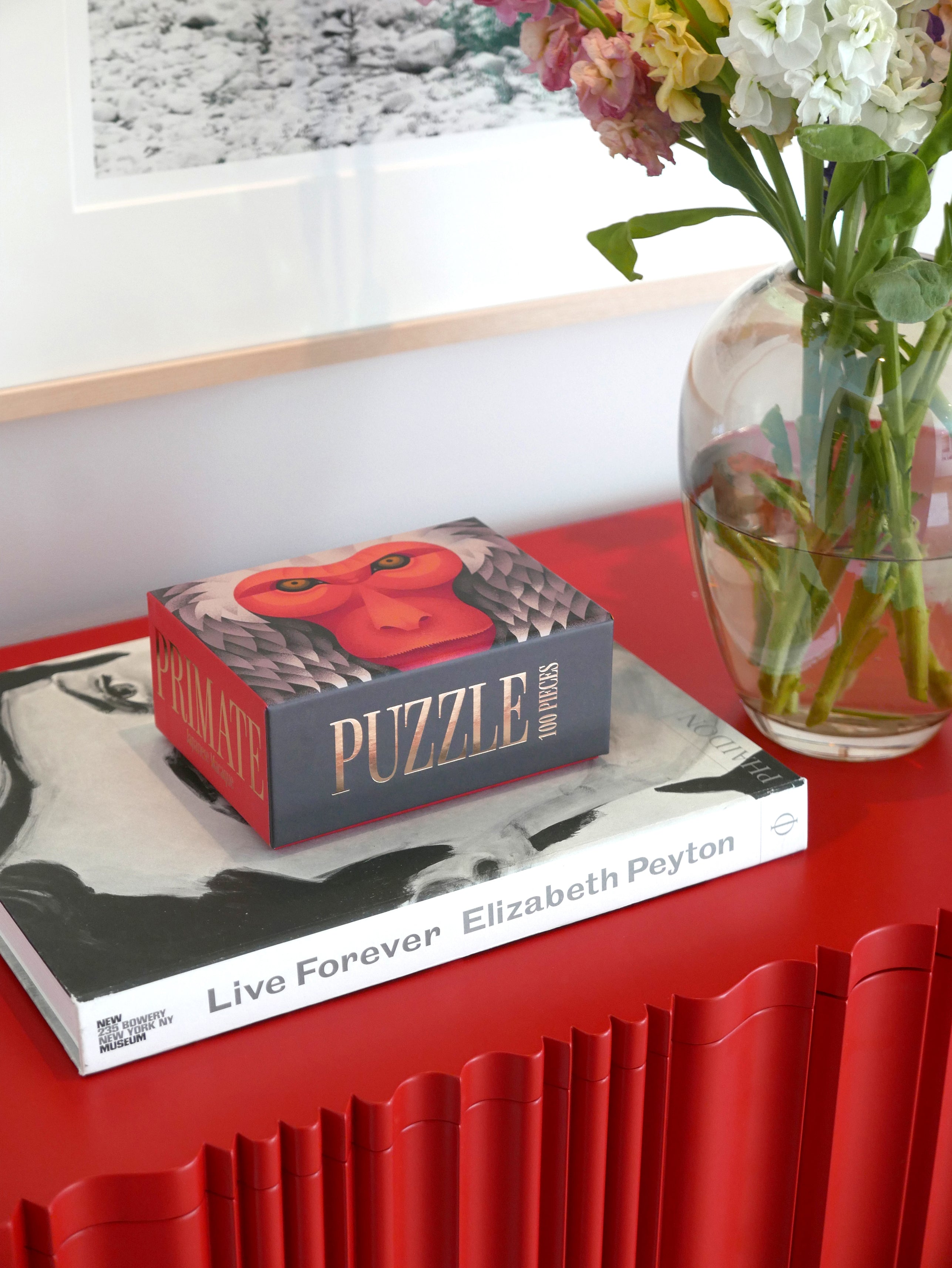 Puzzle JAPANESE MACAQUE pomarańczowy z szarym