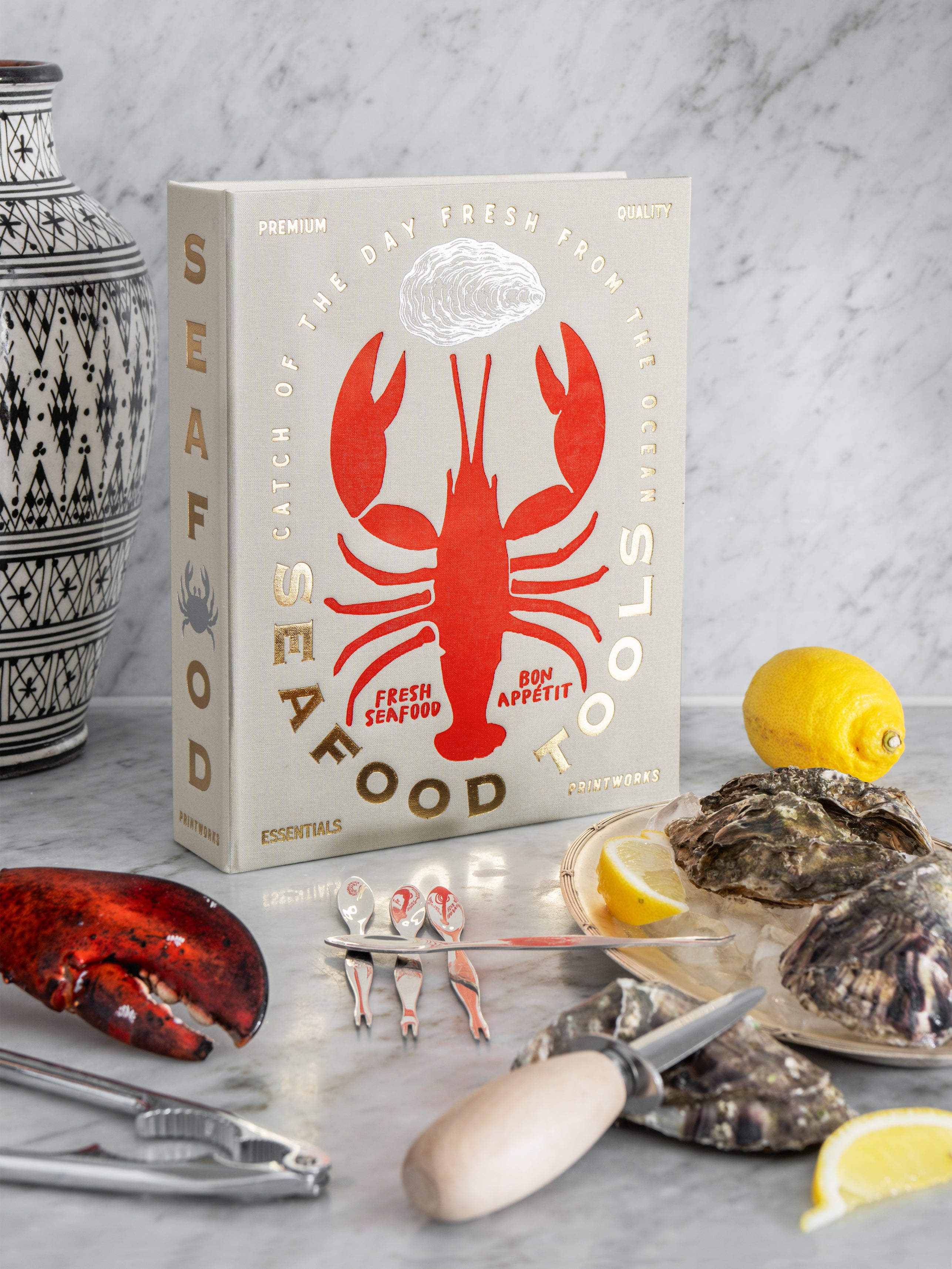 Zestaw do owoców morza SEAFOOD TOOLS beżowy