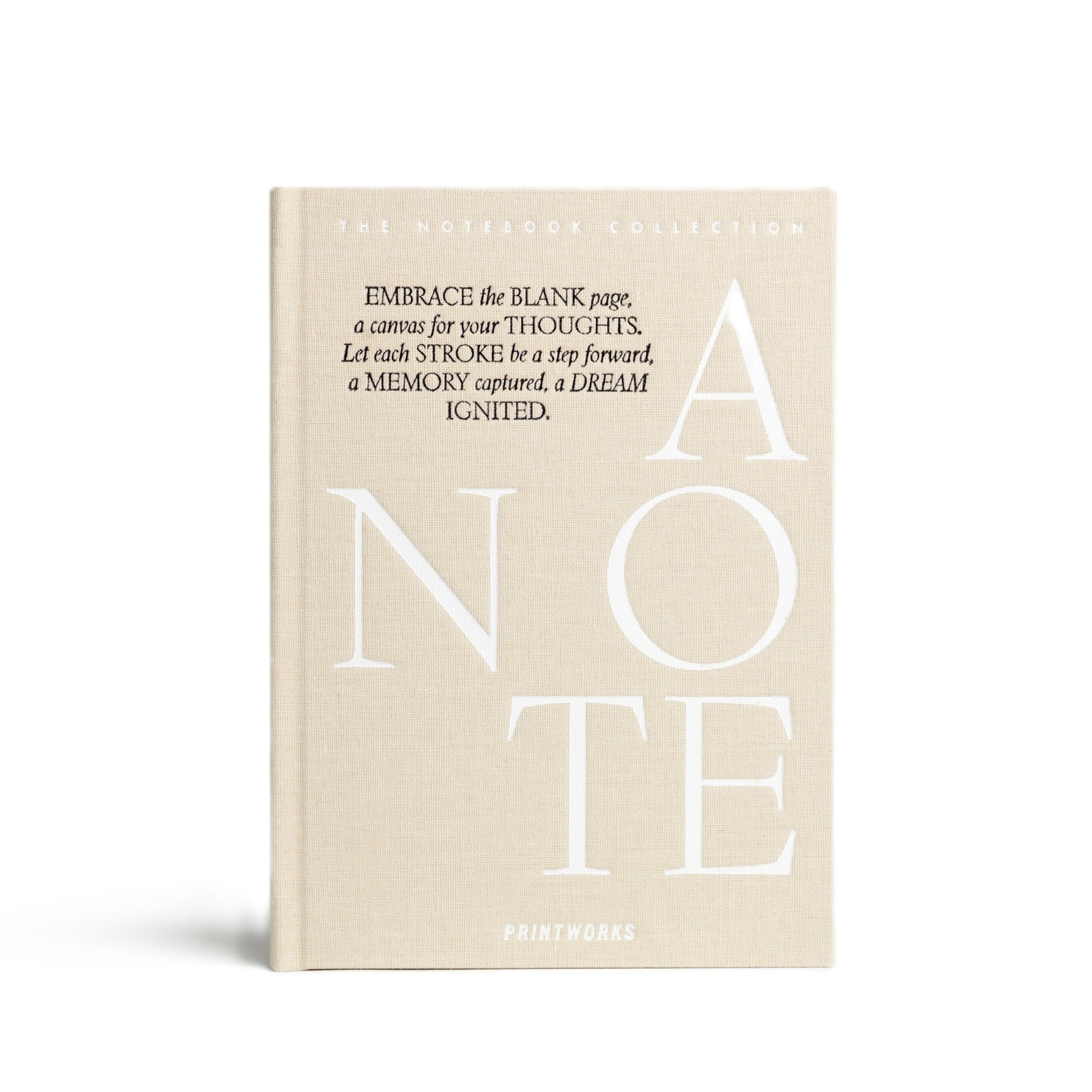 Notizbuch JUST A NOTE beige mit Weiß
