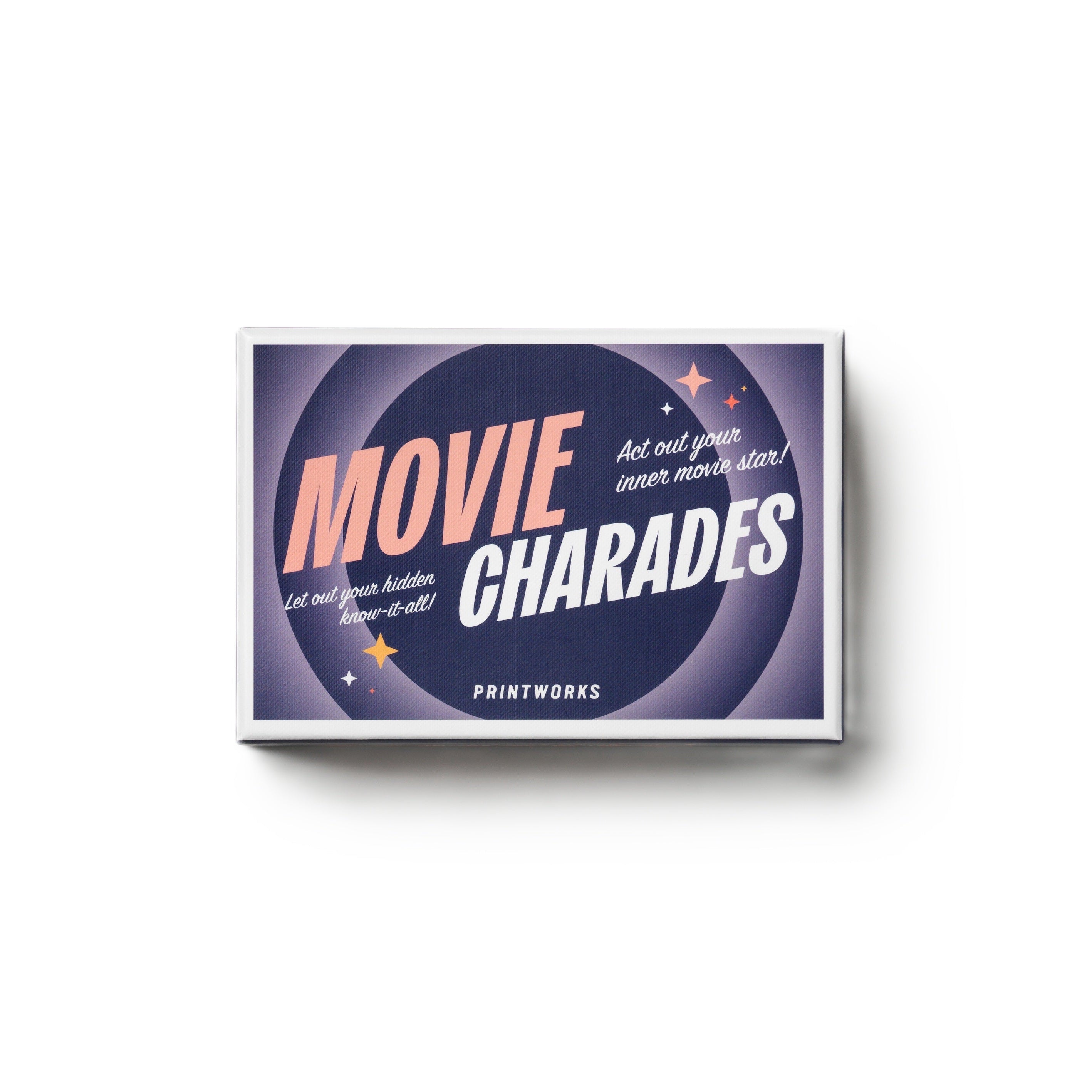 Movie Charades Film Game Navy Blue with White