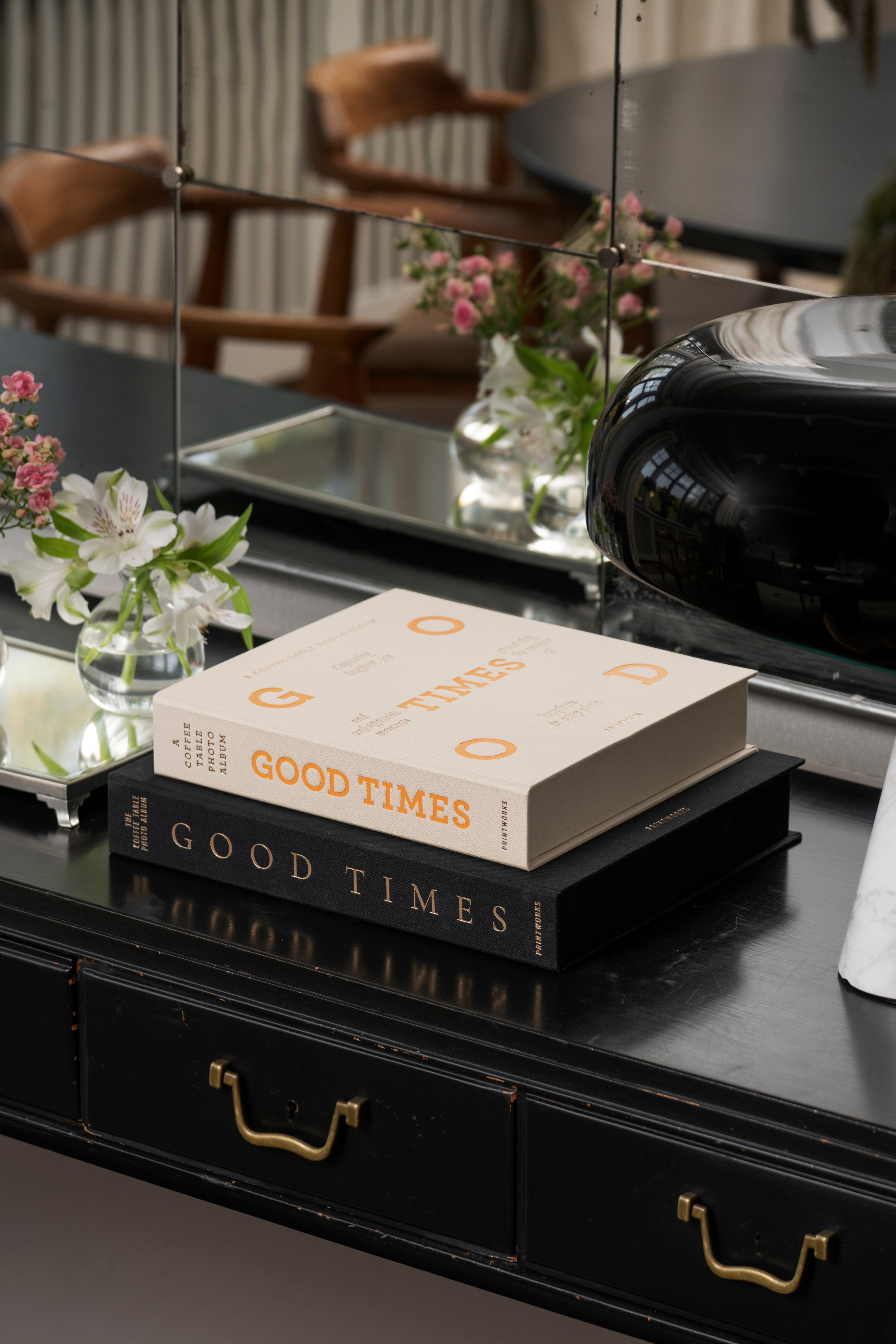 GOOD TIMES photo album beige with orange