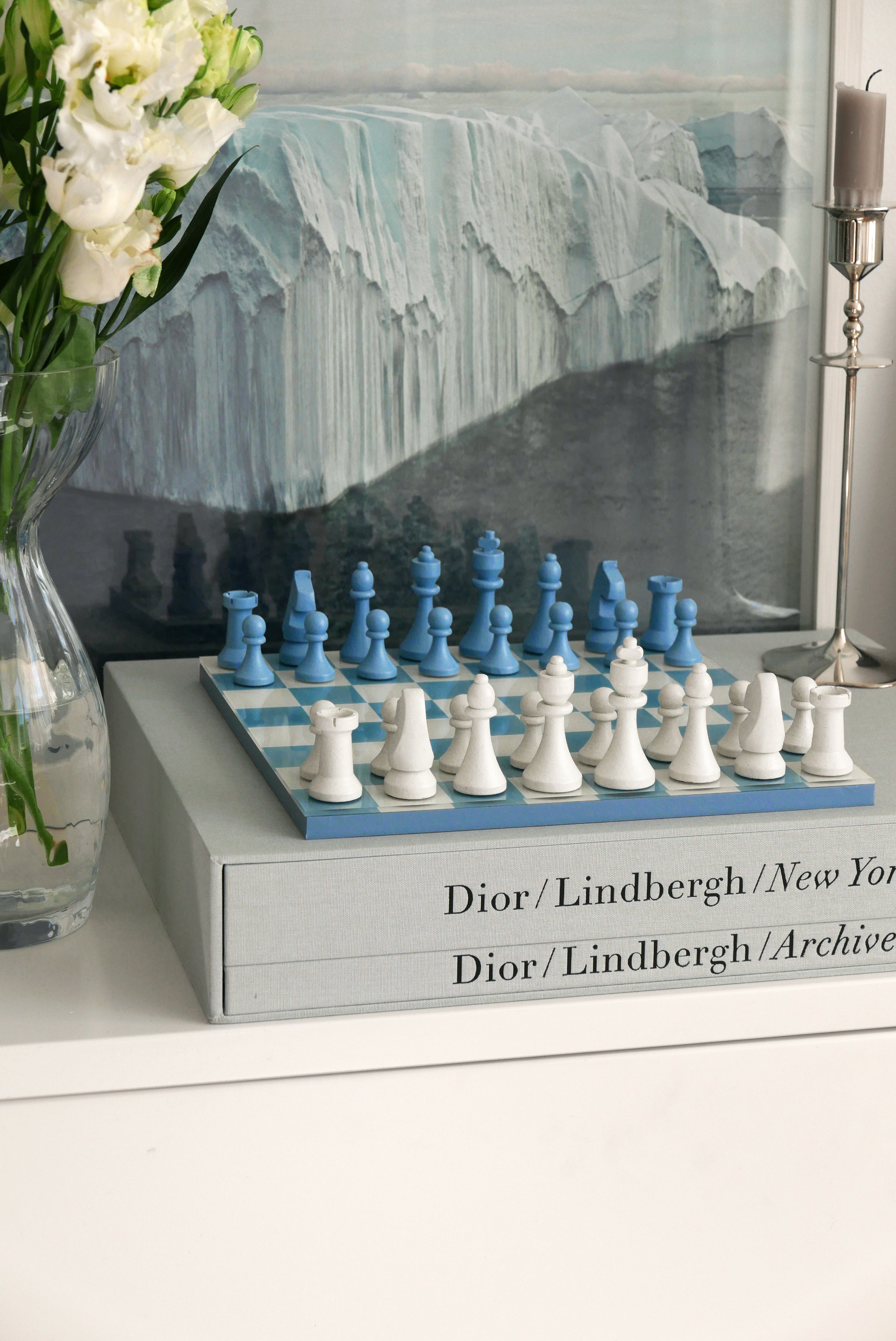 Schachspiel-Set CHESS CLASSIC blau