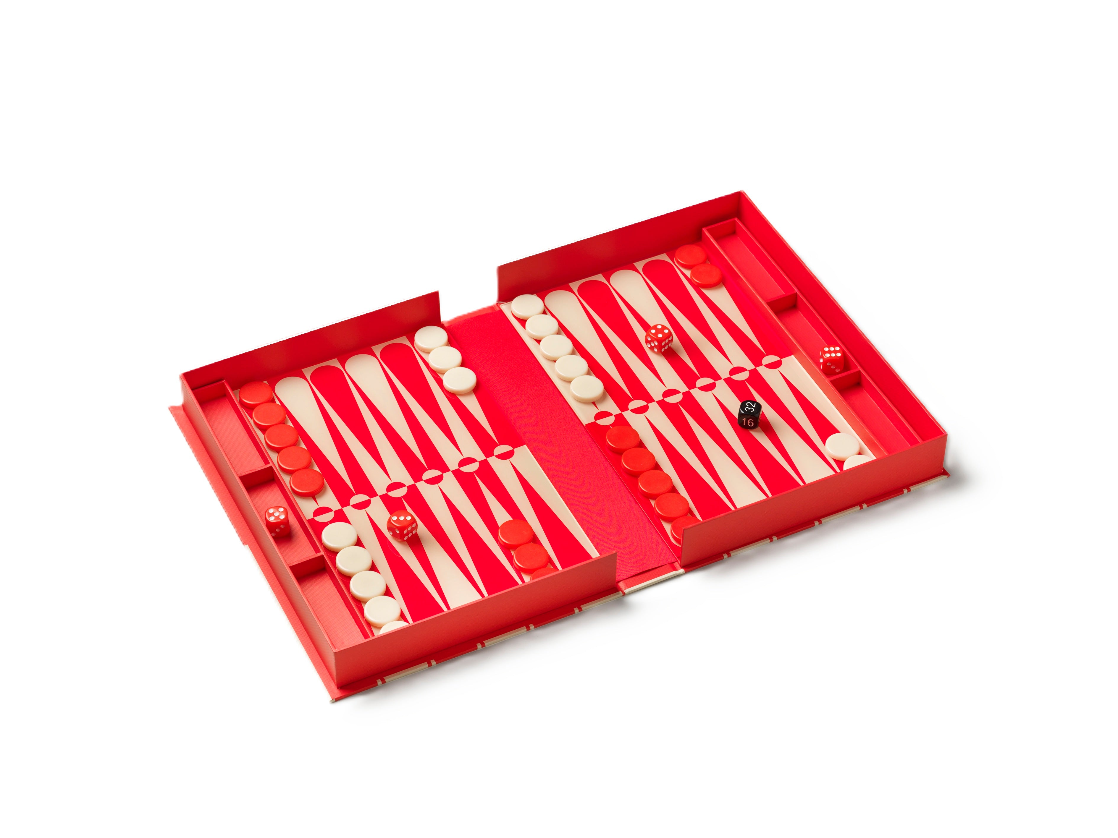 Backgammon-Spielset ART OF BACKGAMMON rot mit beige