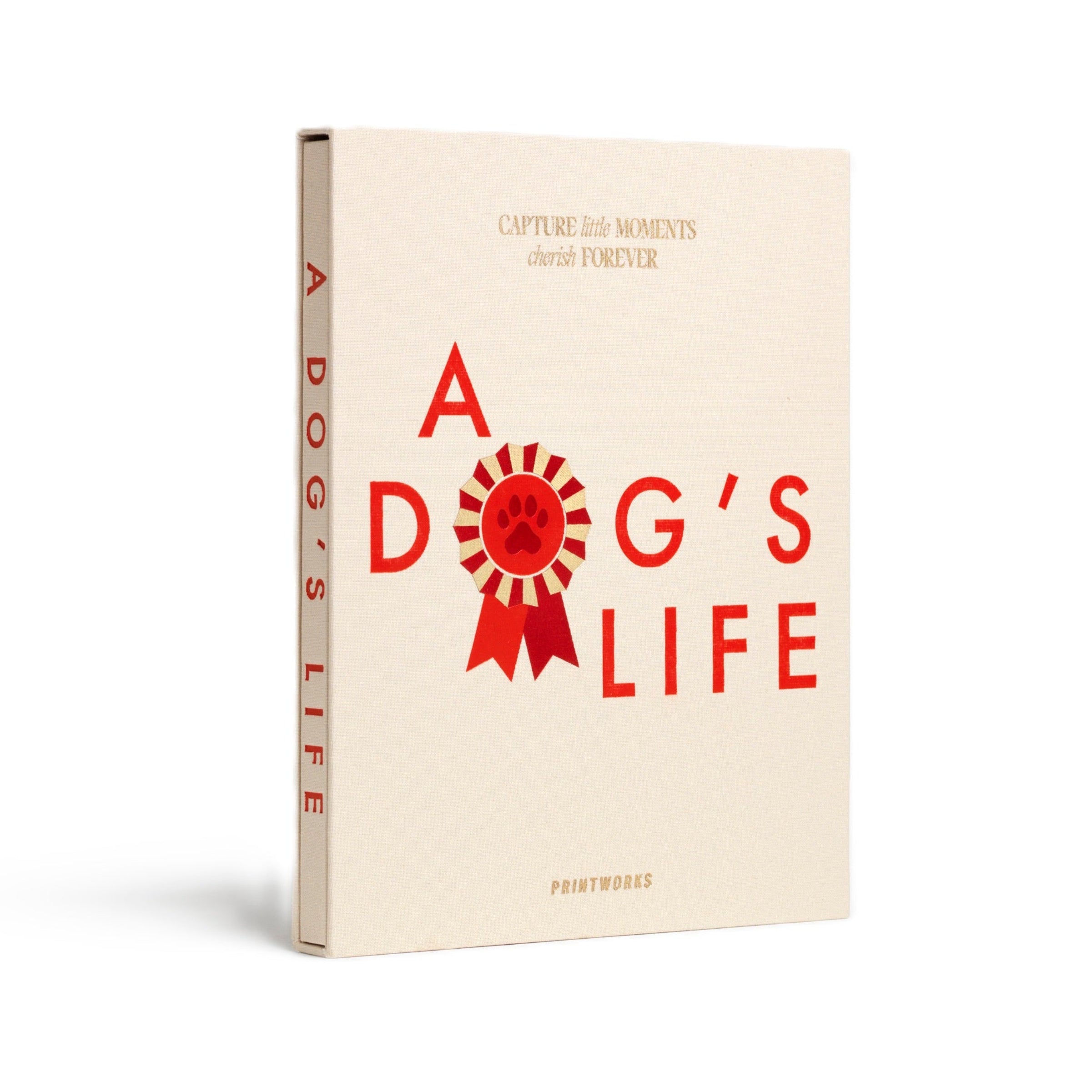 Dziennik A DOG'S LIFE beżowy z czerwonym