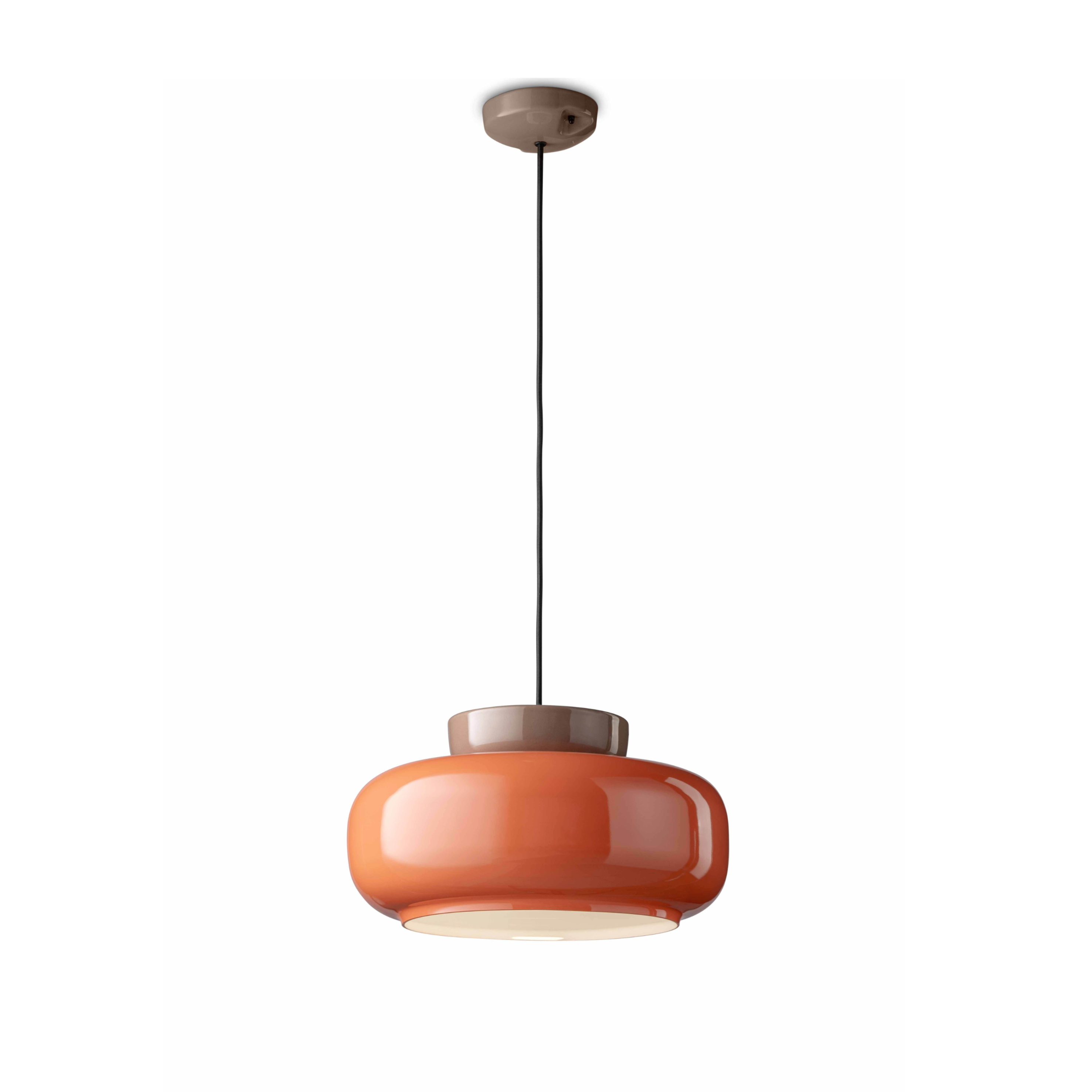 Lampa wisząca ceramiczna MARACANÀ pomarańczowy z mokka