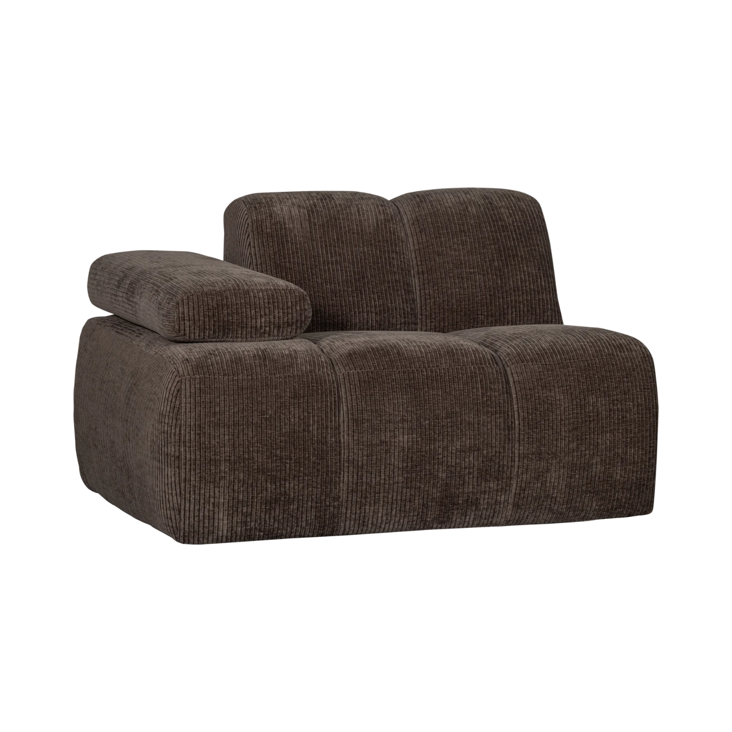 MOJO modular sofa - left-sided single element in dark brown corduroy [Klaudia]