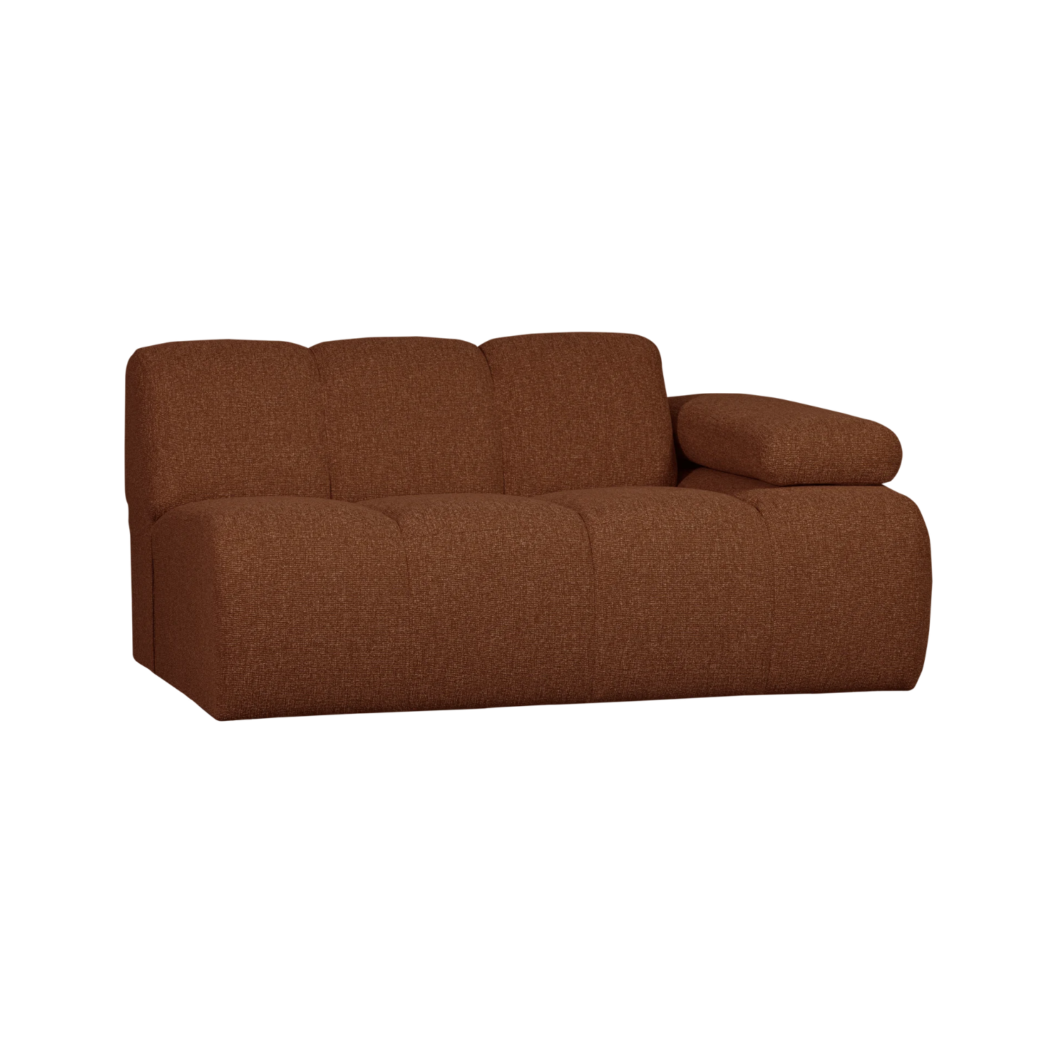 MOJO modular sofa - 1.5-seater right-facing brown bouclé element [Klaudia]