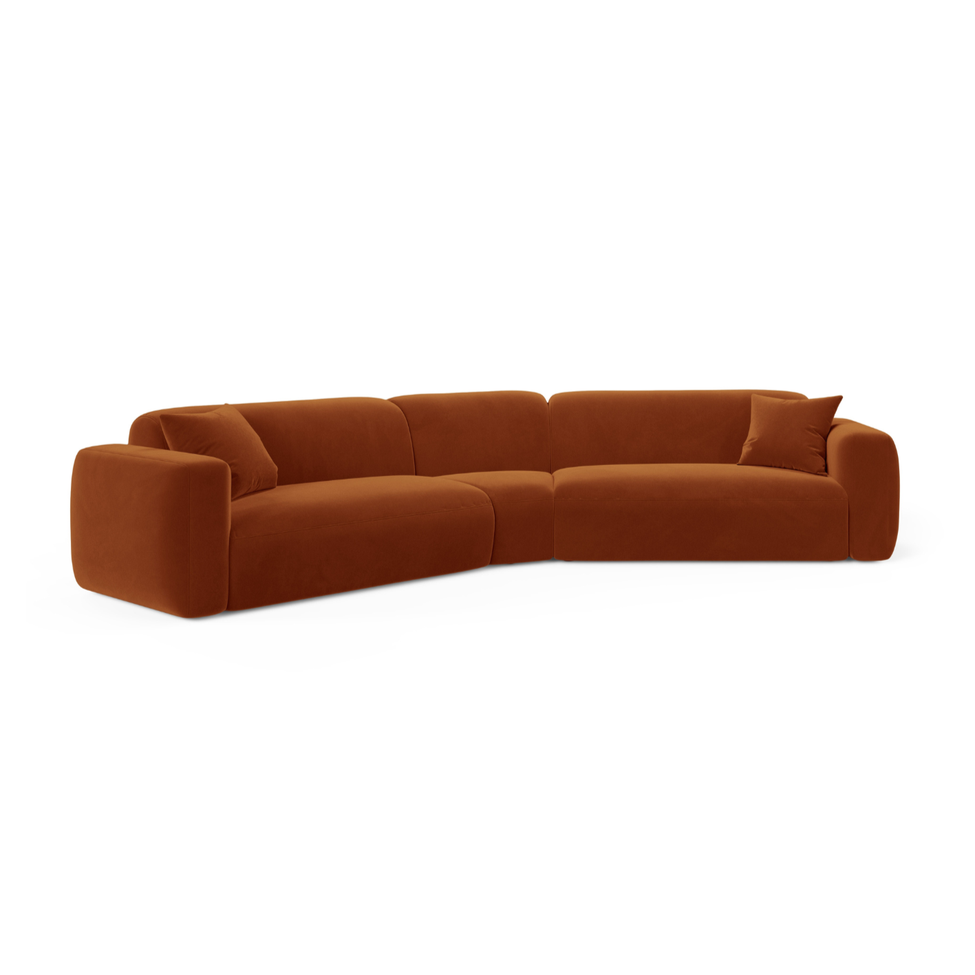 Samt-Ecksofa symmetrisch STRINO Terrakotta