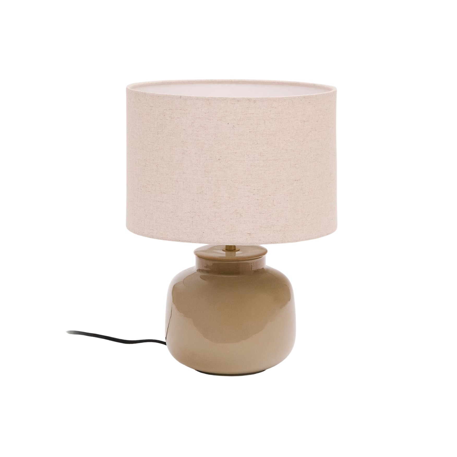 Lampa stołowa TAY beżowy klosz z zieloną podstawą