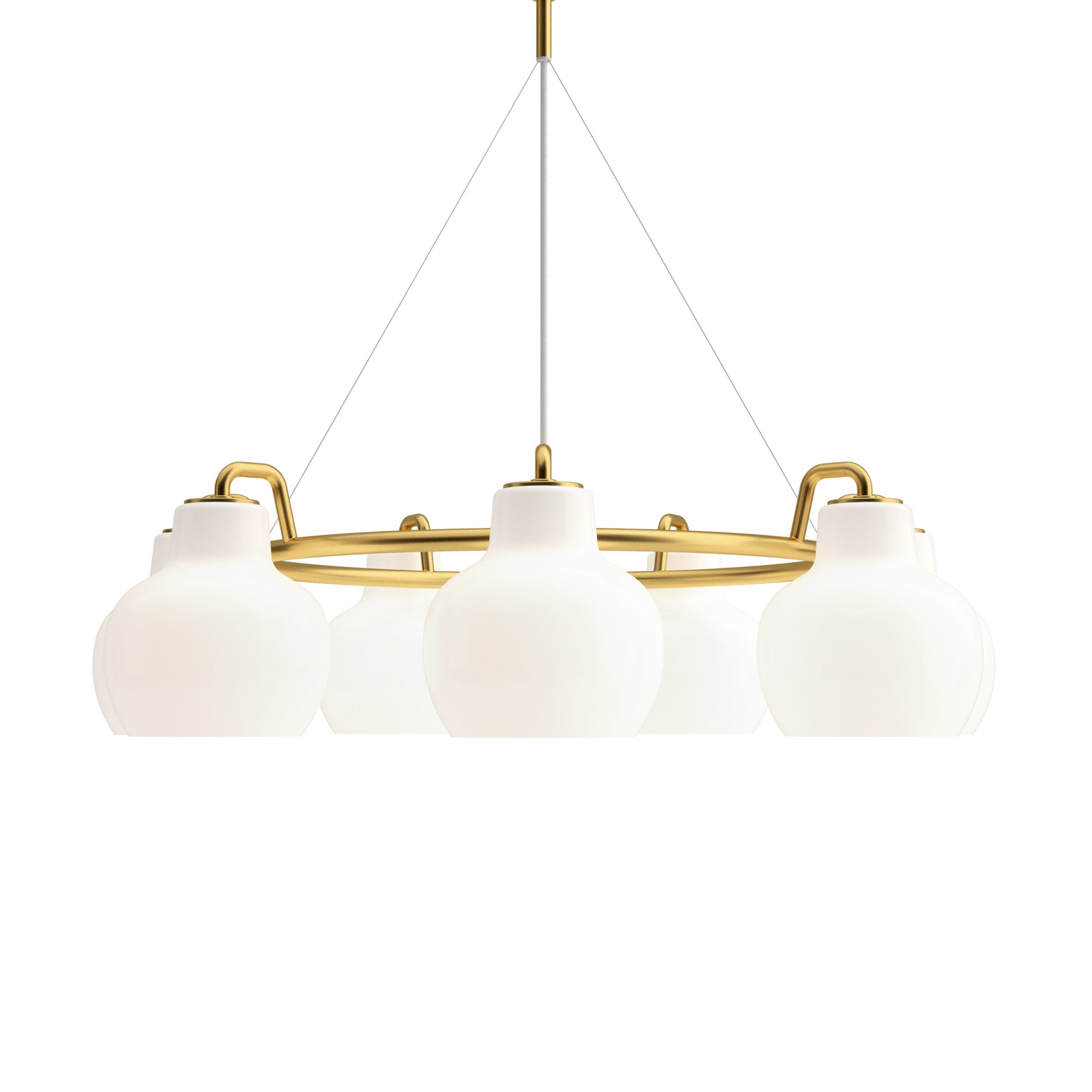 VL RING CROWN chandelier white with brass finish