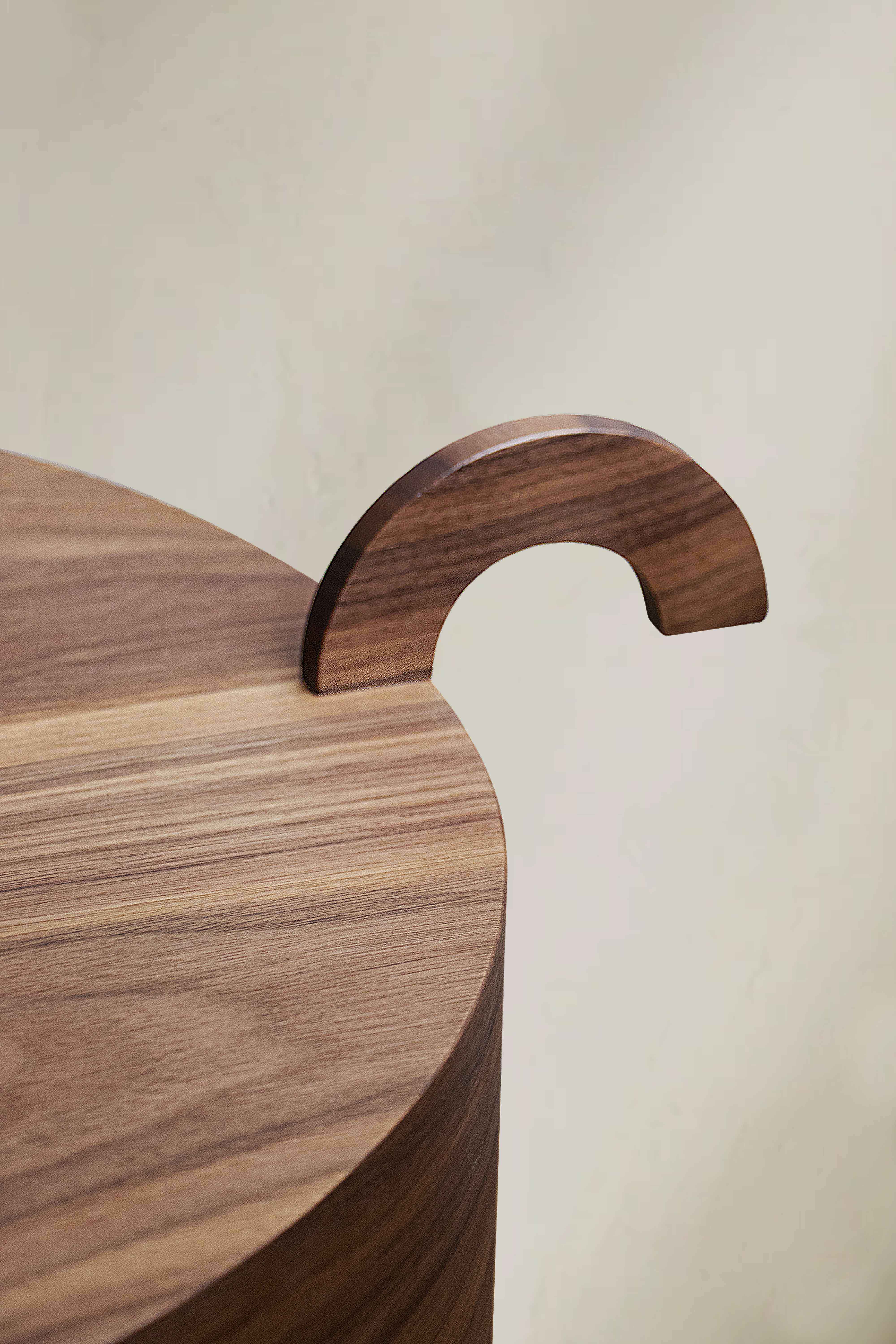 RARA AVIS Walnut Veneer Side Table with Marble Base