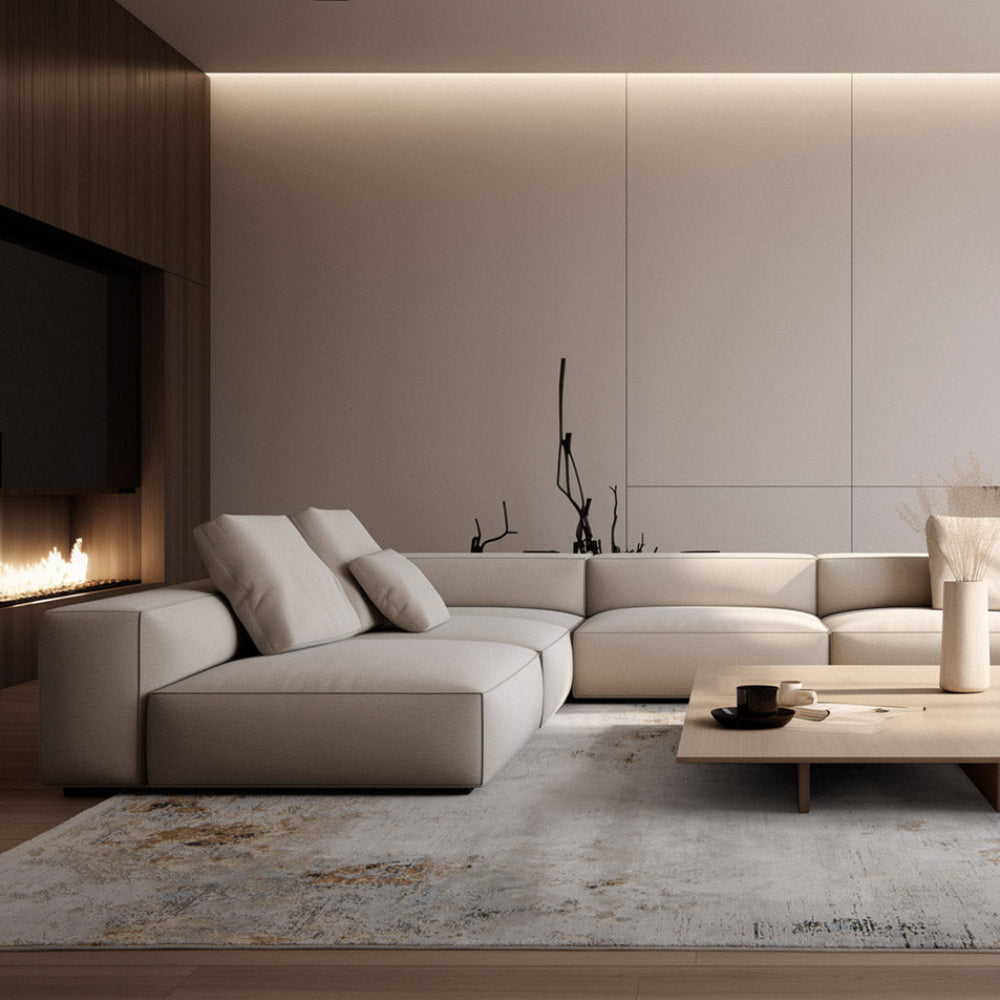 Dywan ROYAL szary z niebieskim i brązowym