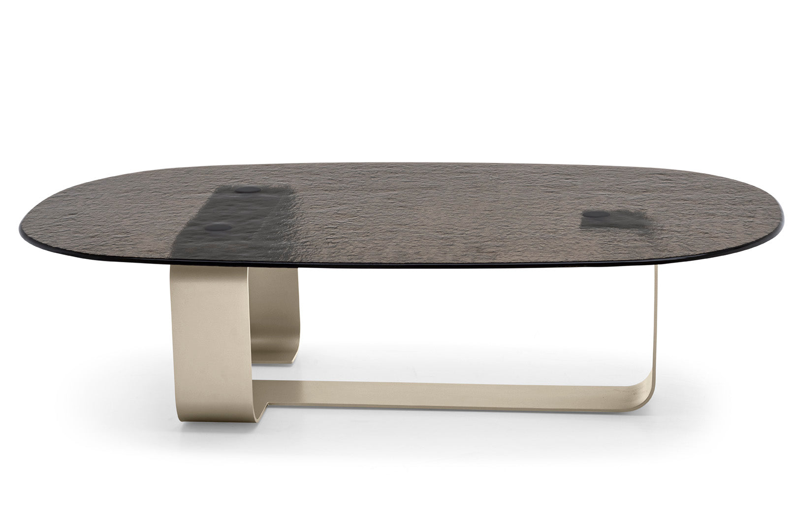 Stolik kawowy RIBBON brązowe szkło