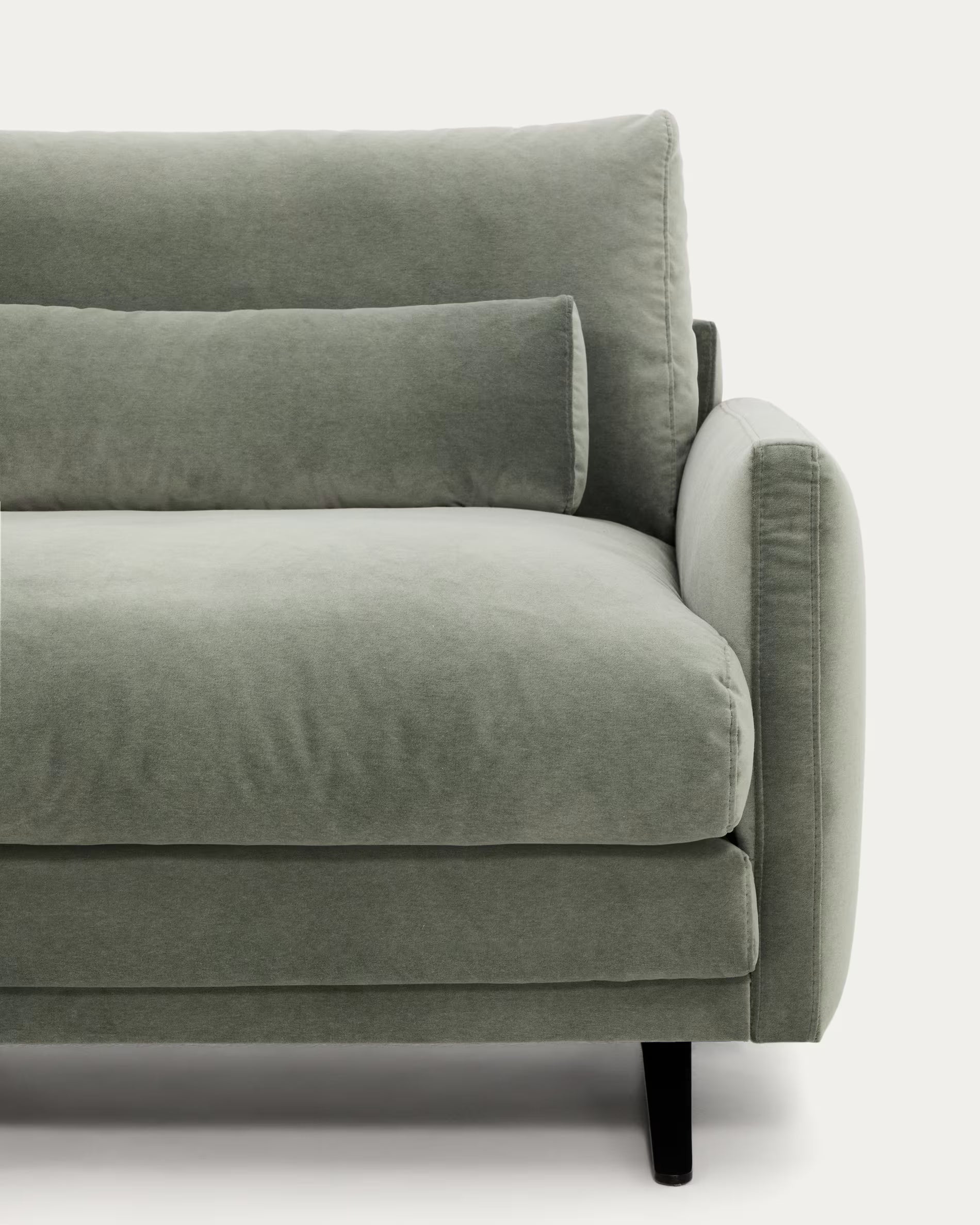 Sofa 3-osobowa VELIRO zielony z czarną podstawą