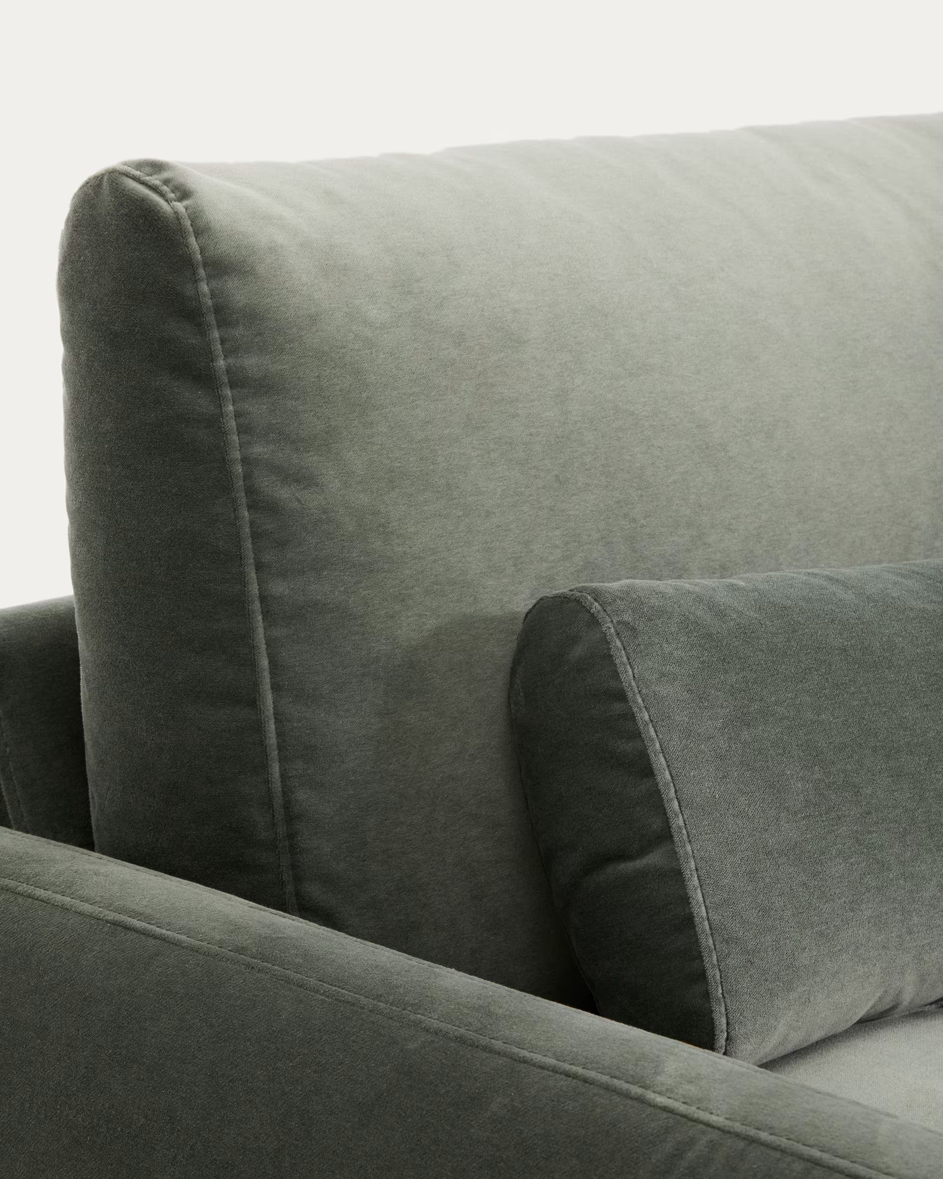 Sofa 3-osobowa VELIRO zielony z czarną podstawą