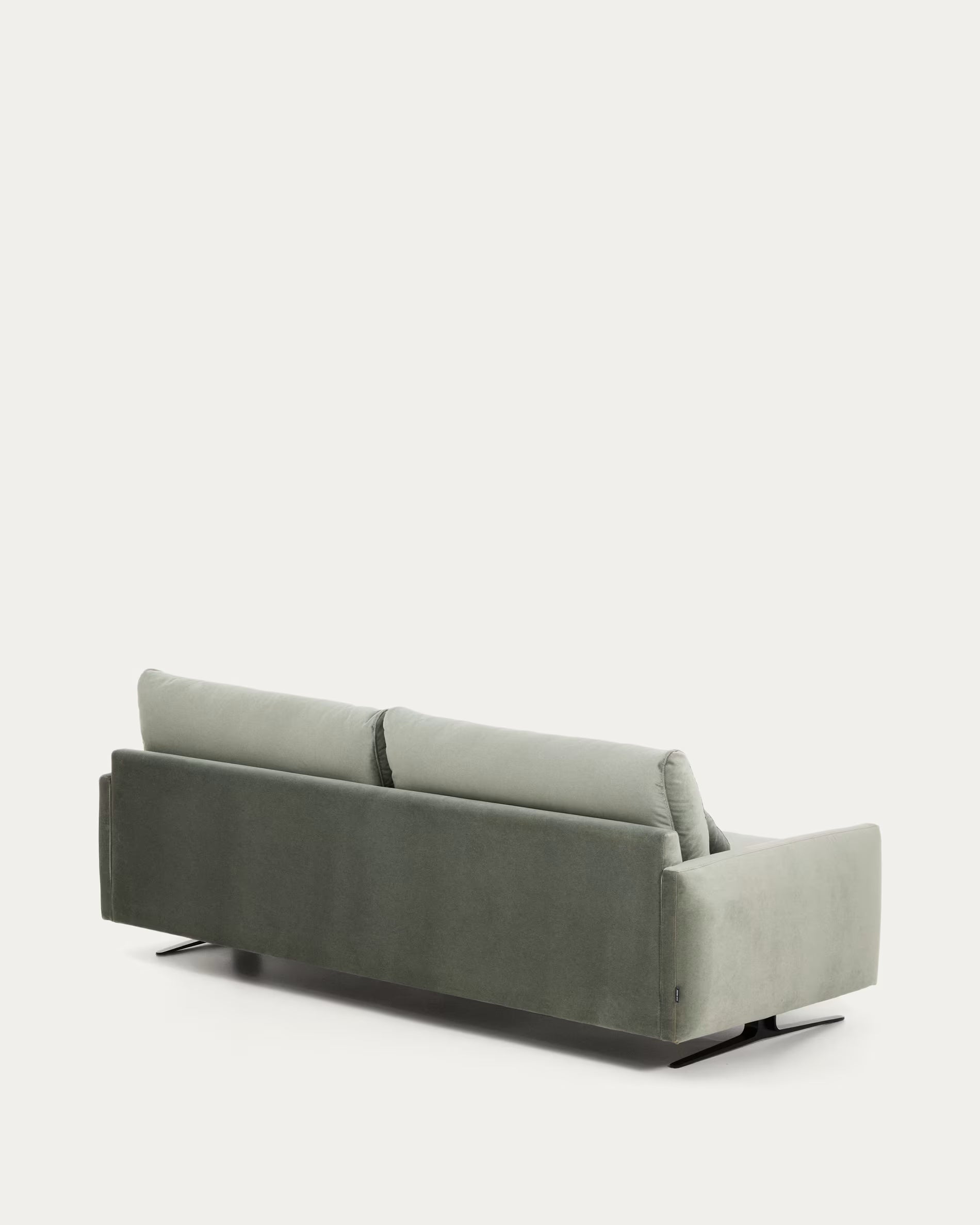 Sofa 3-osobowa VELIRO zielony z czarną podstawą