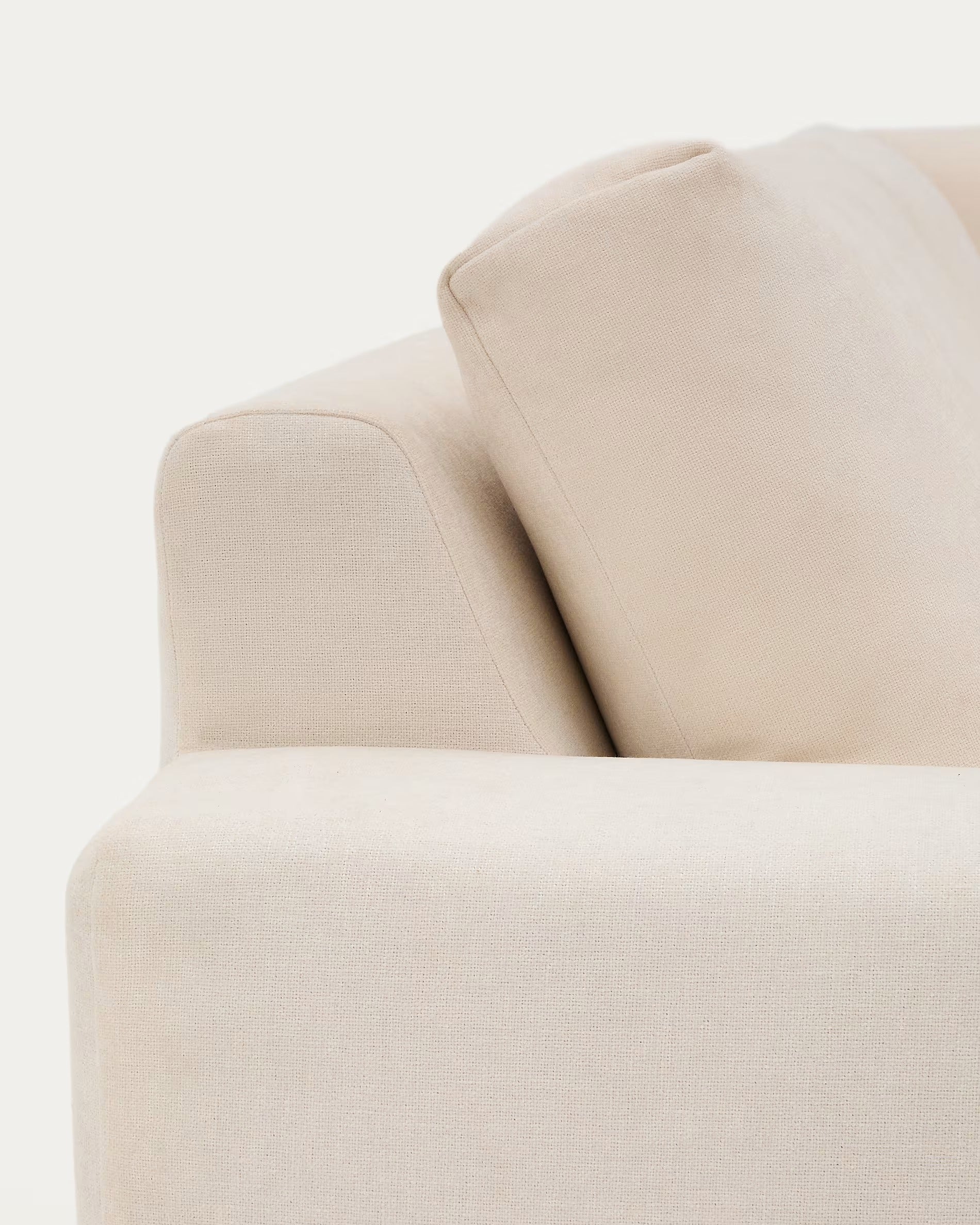Ecksofa ALEA aus ecrufarbenem Chenille 