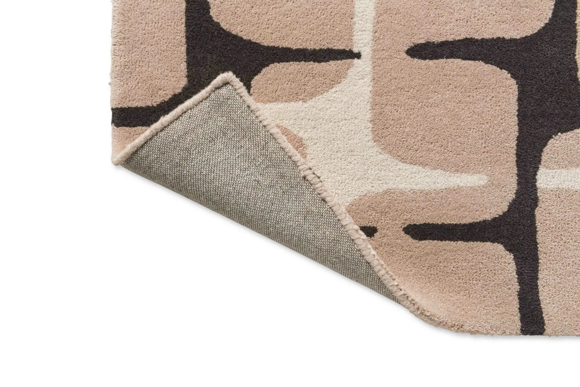 LOHKO SKY Beige Rug with Black and Coffee