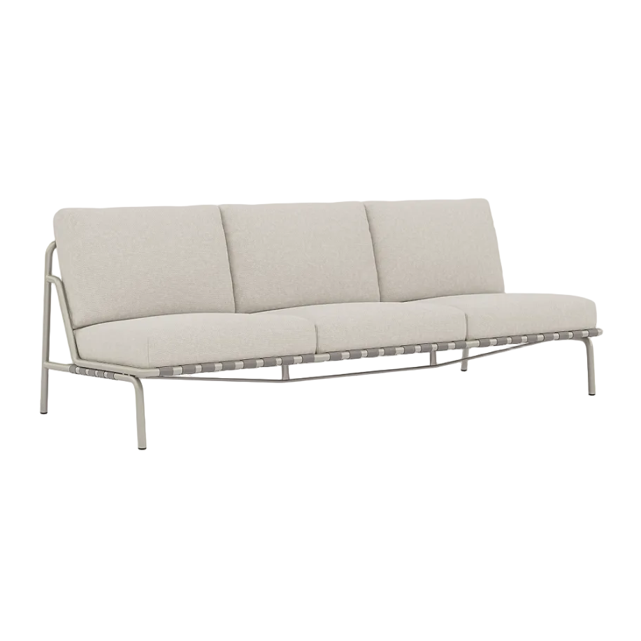 3-Seater Outdoor Sofa SETTLE Light Gray with Gray Base [Amelia]