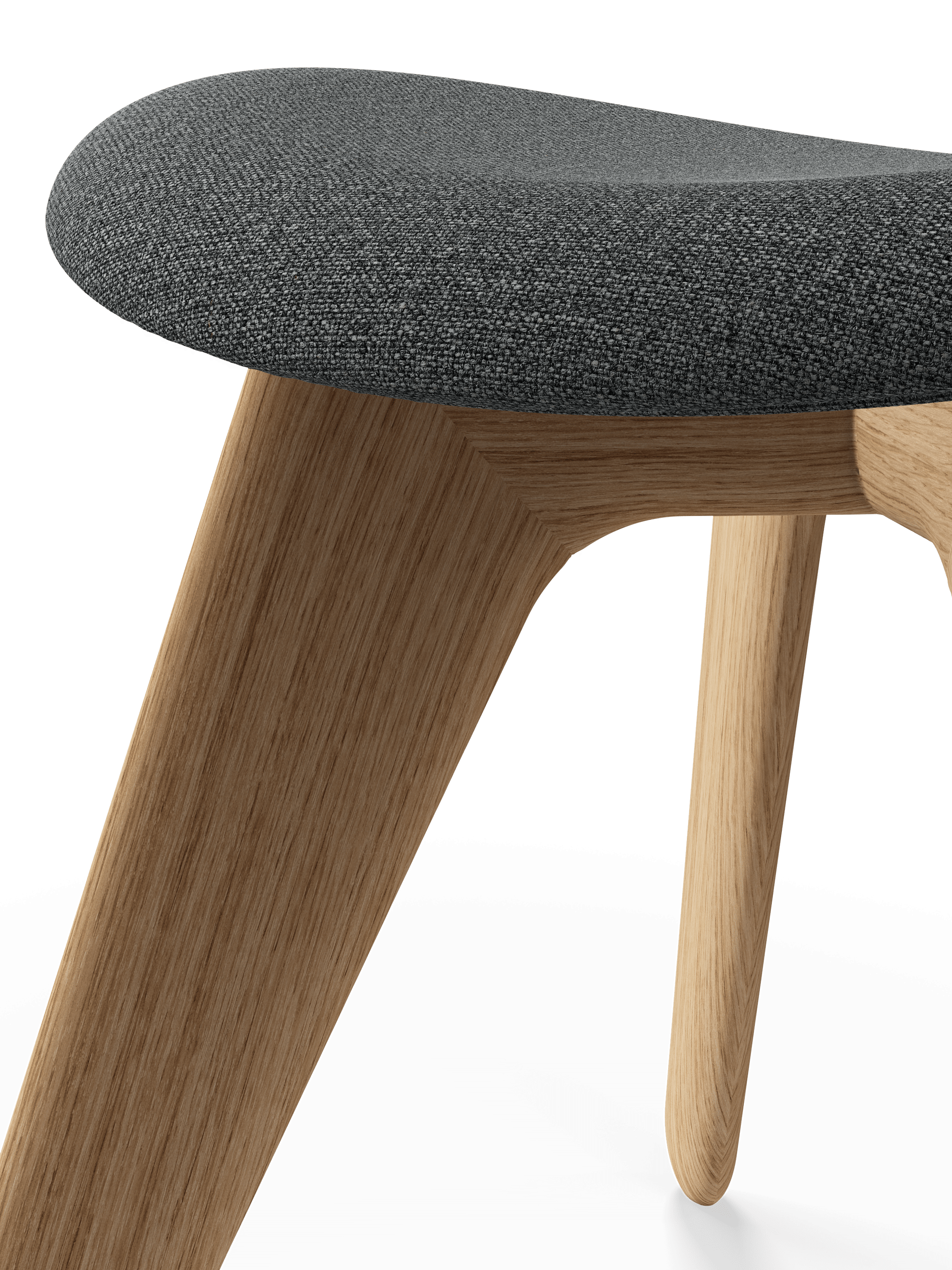 SLAB Armchair Gray with Oak Base