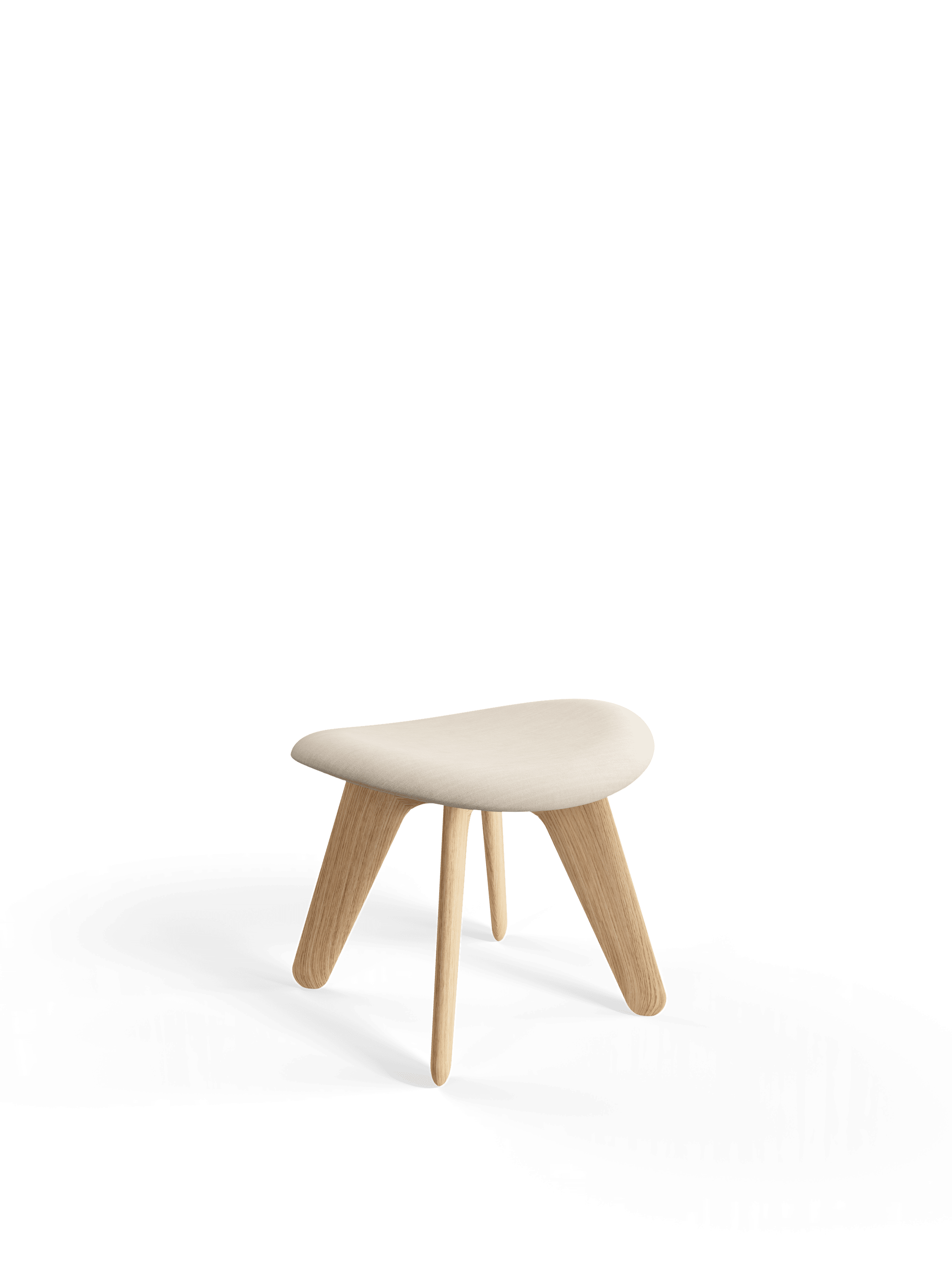 Cream SLAB Footrest with Oak Base