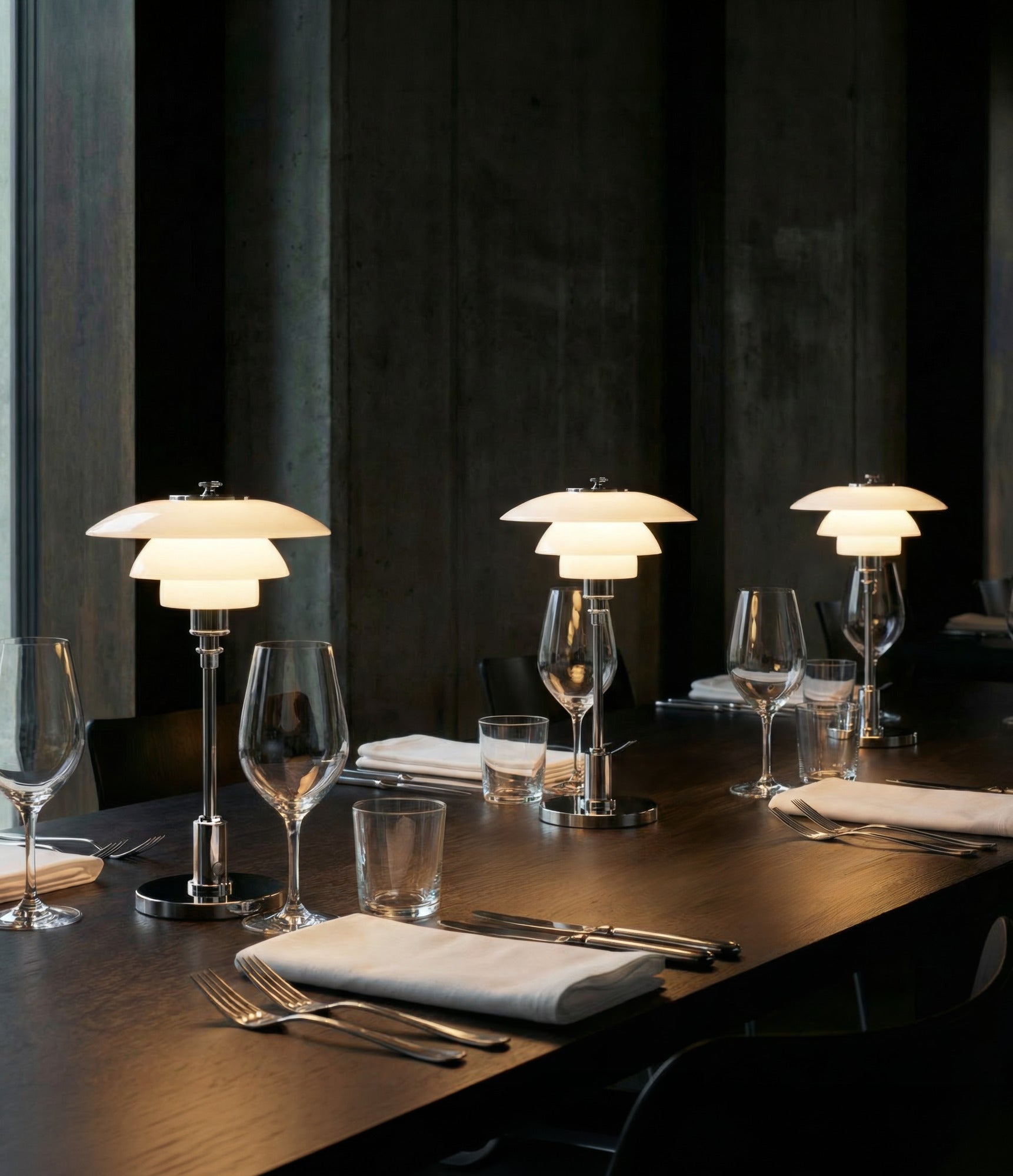 Portable lamp PH 1/1 white with chrome base