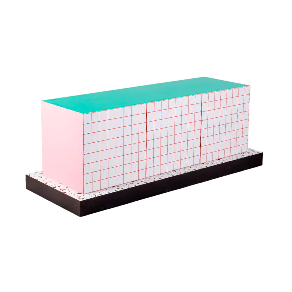 Komoda SUPERCABINET RED GRID biały z turkusowym