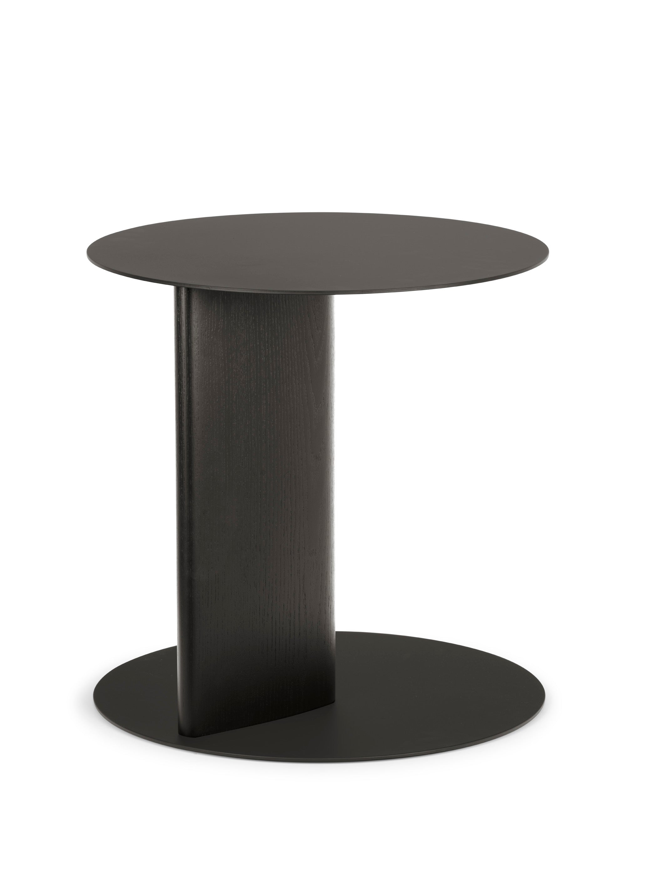 SANDY side table with a black top and black wooden base