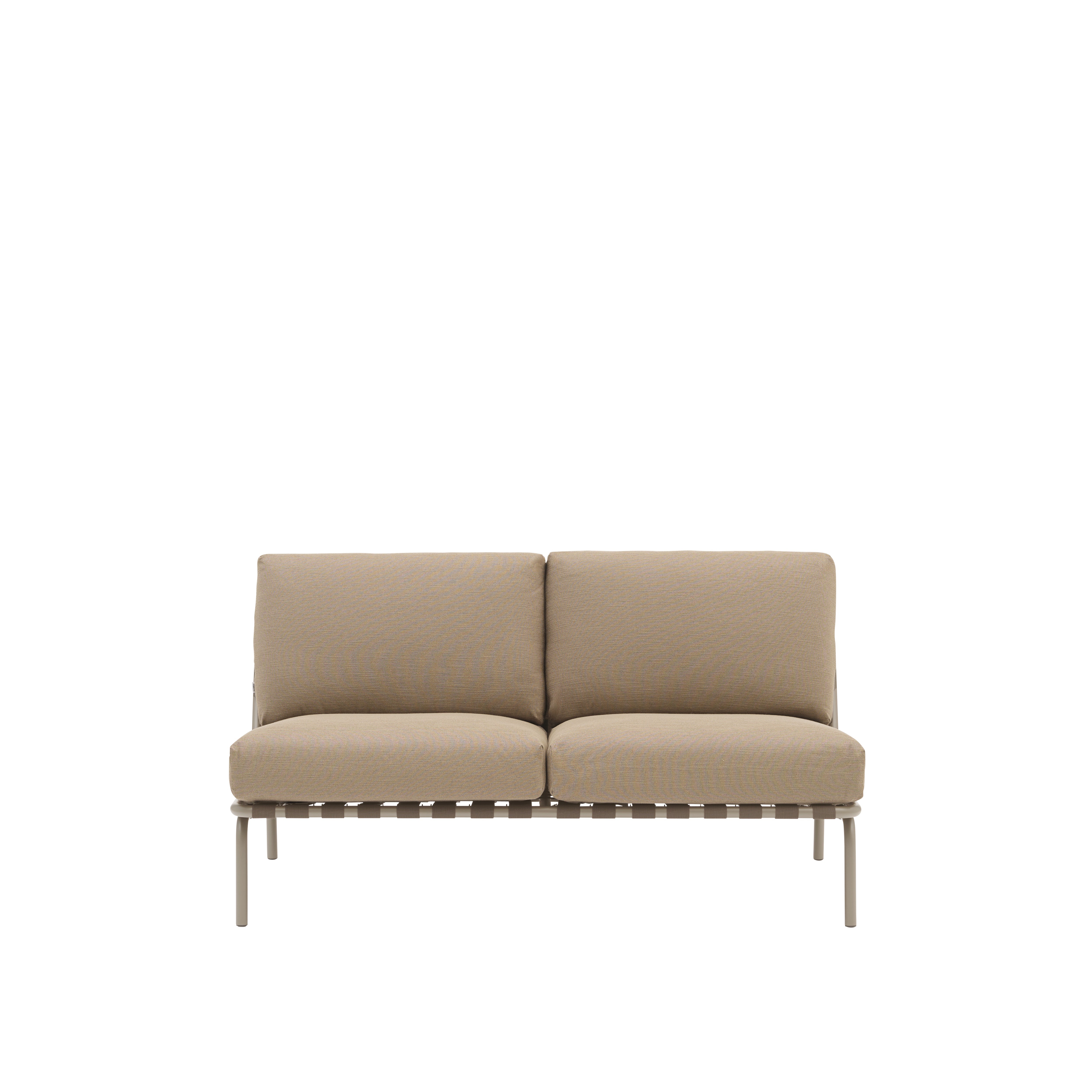 Outdoor 2-seater Sofa SETTLE brown with taupe base [Amelia]