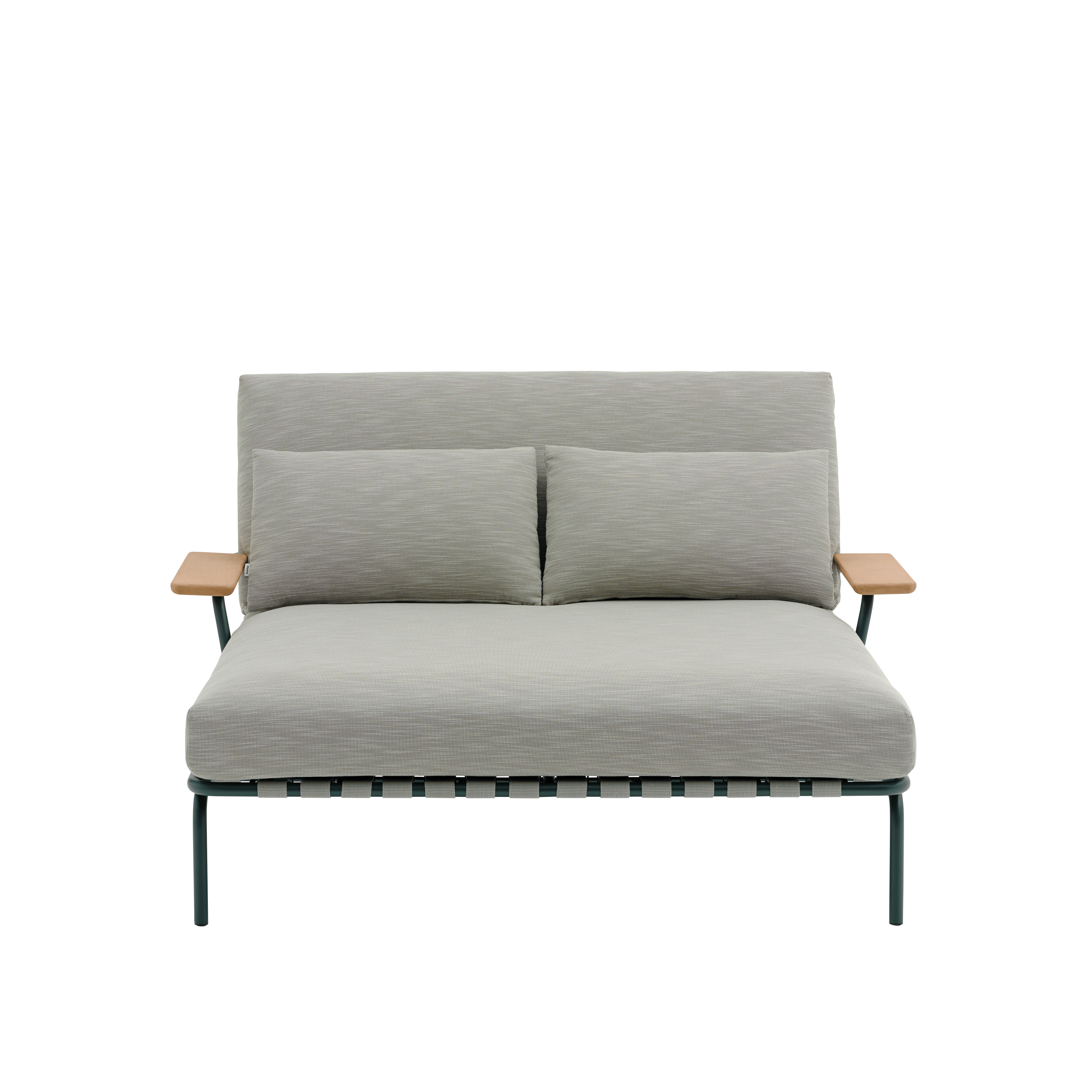 Outdoor lounge chair with armrests SETTLE gray with green base [Amelia]