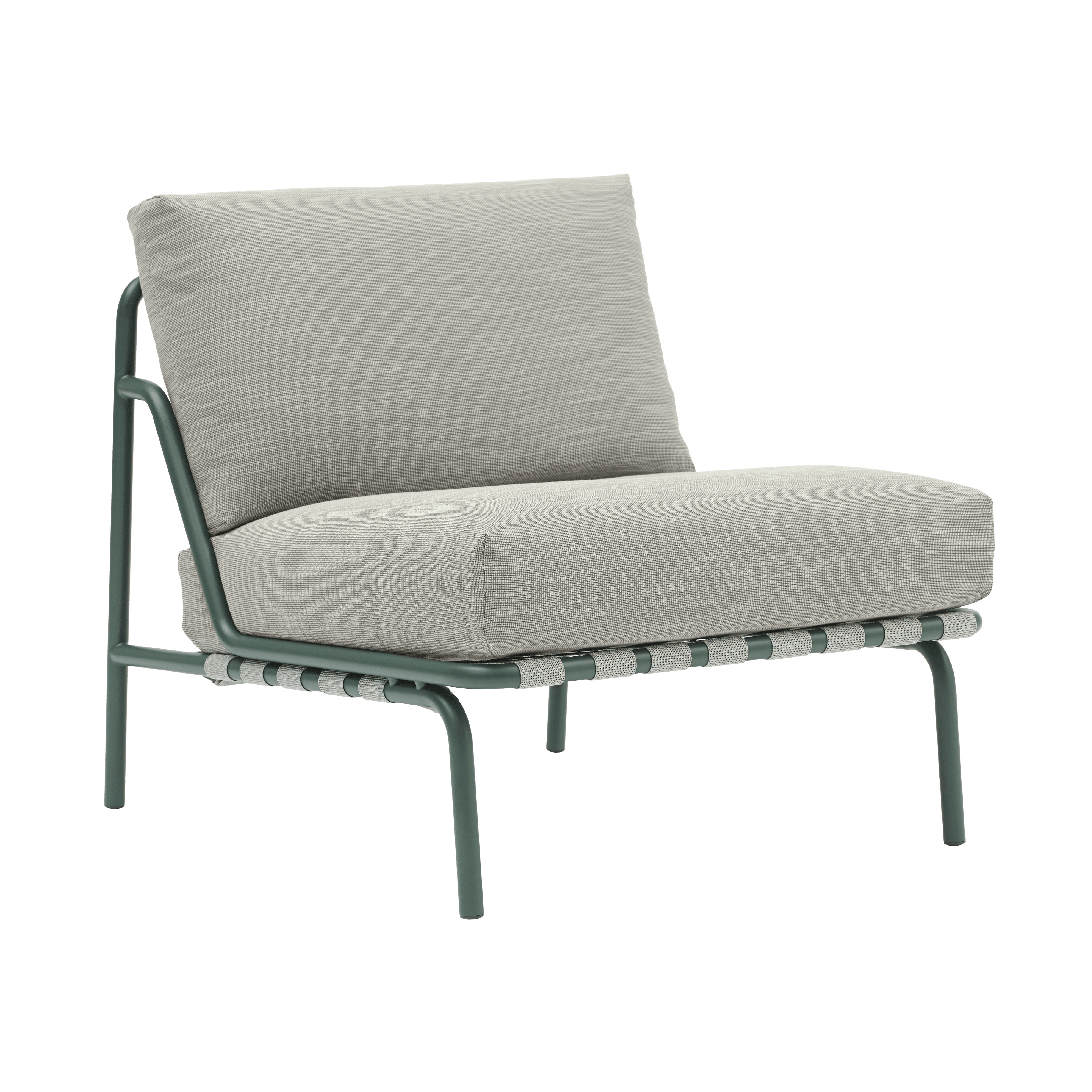 Outdoor Armchair SETTLE Gray with Green Base [Amelia]