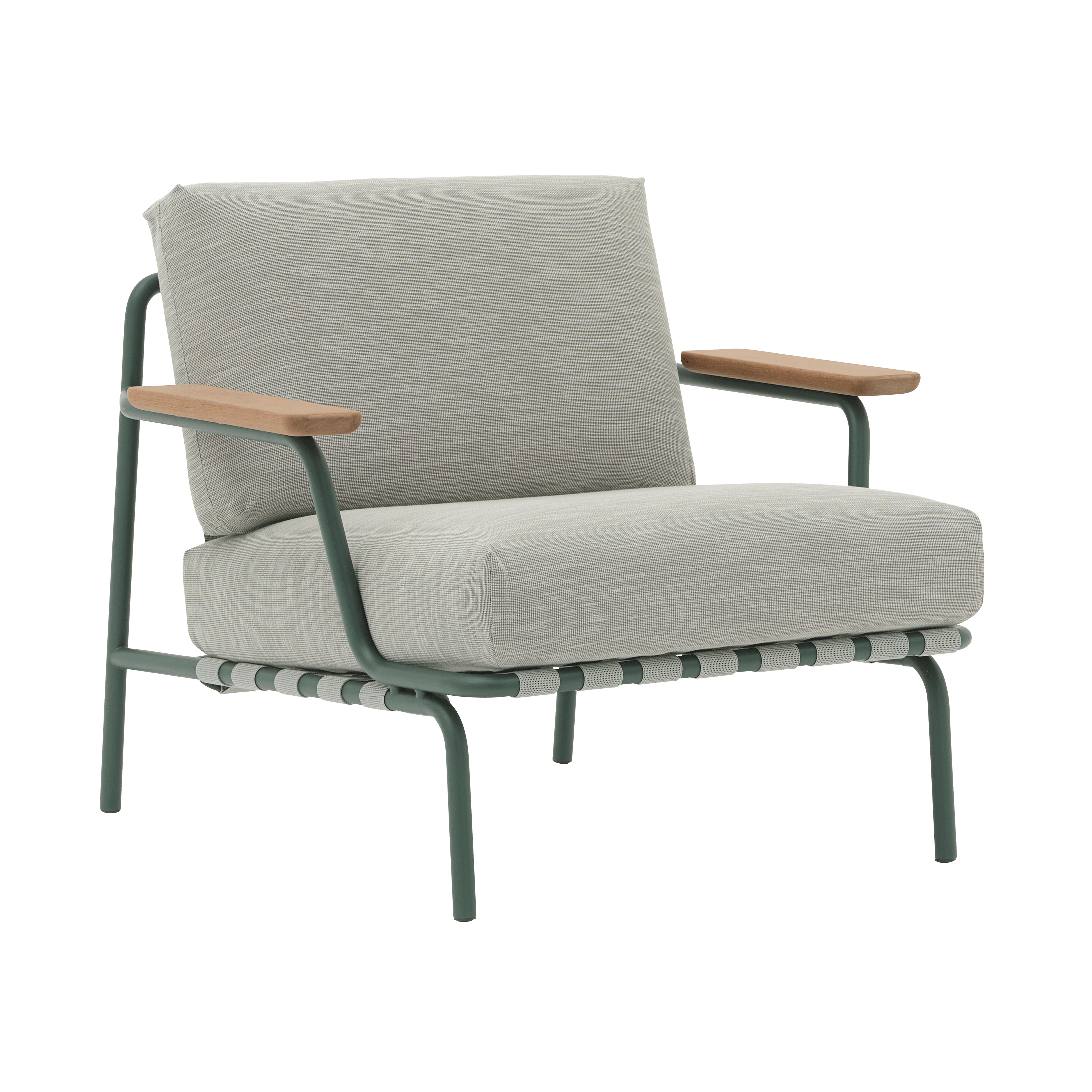 SETTLE gray outdoor armchair with green base [Amelia]