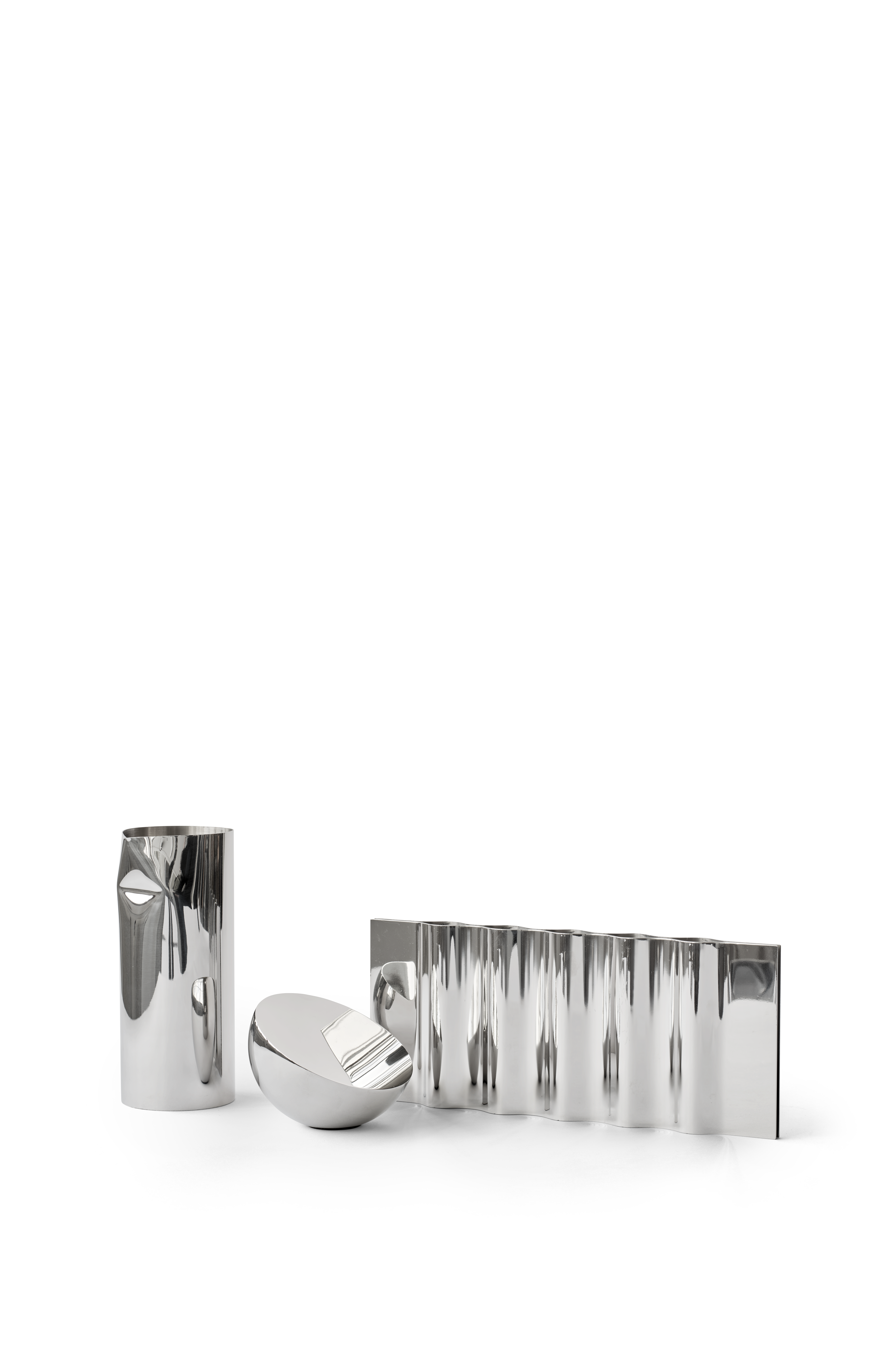 Vase PLEAT silber