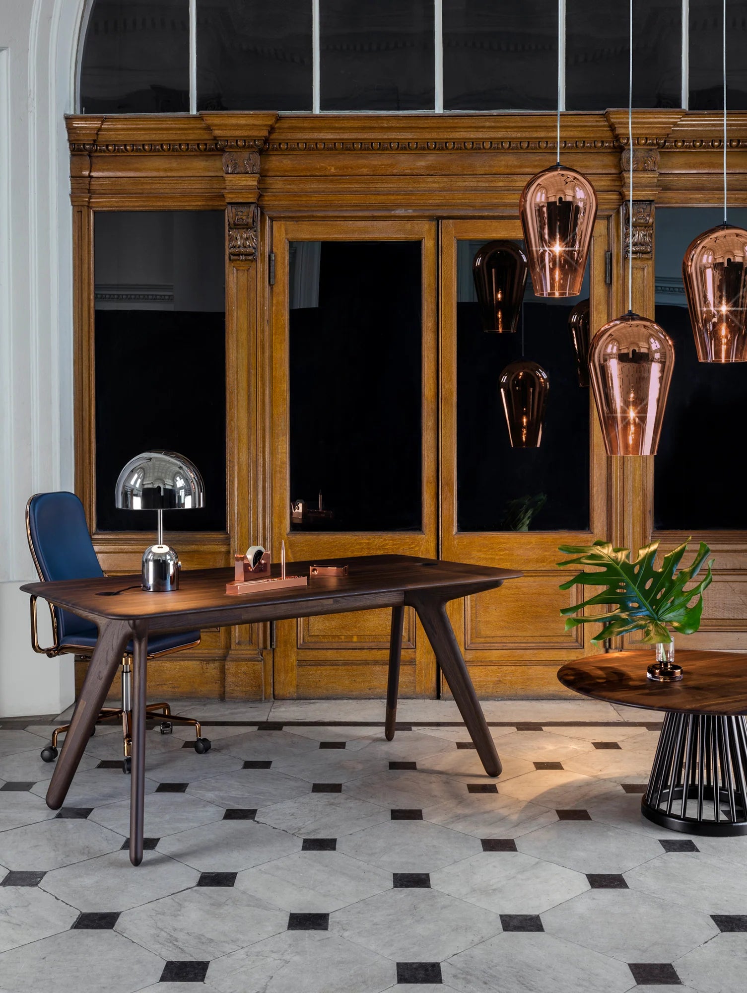 Desk slab black oak wood [Julia] [Coming Soon]