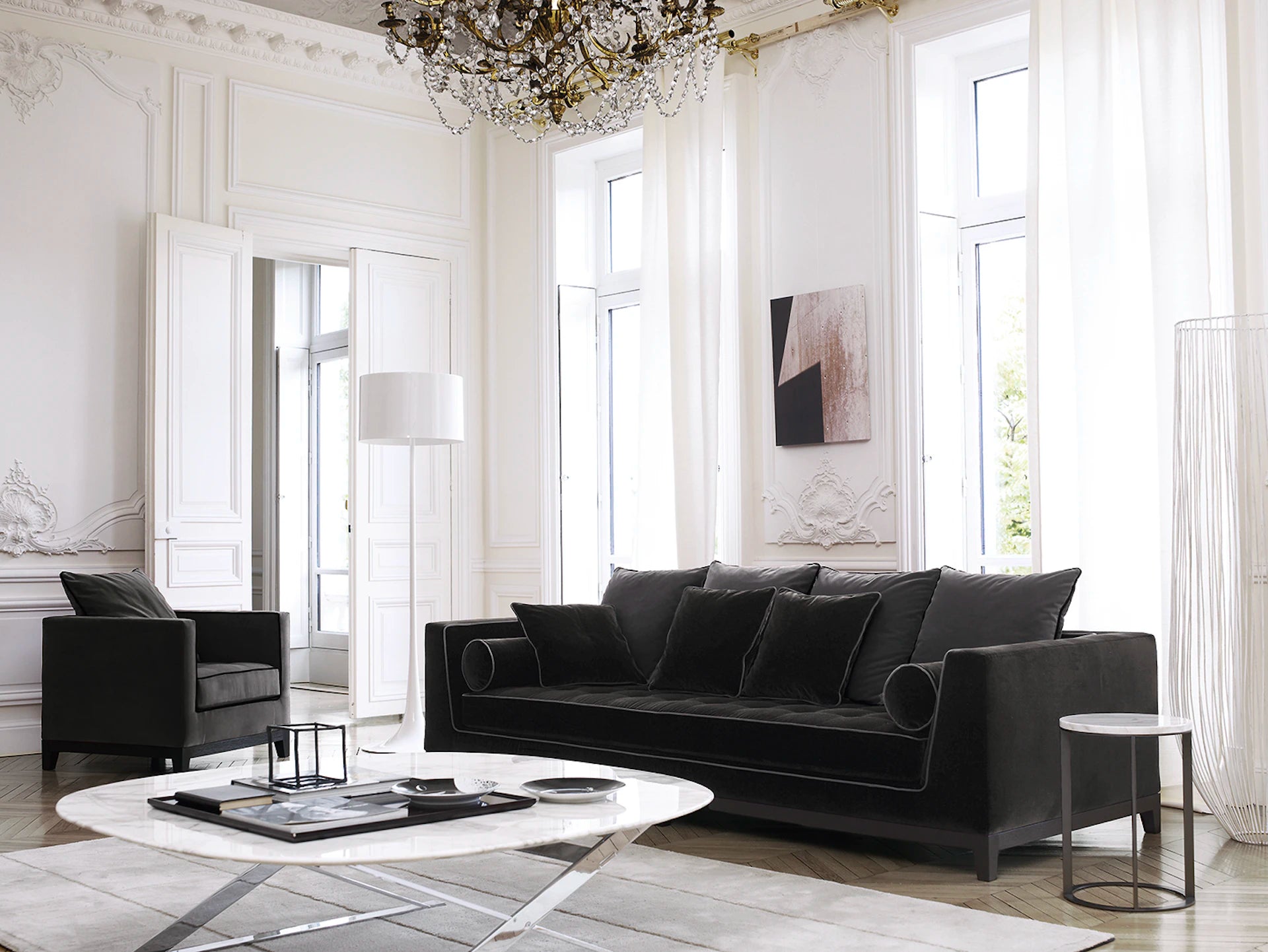 Lampa podłogowa SPUN LIGHT biały