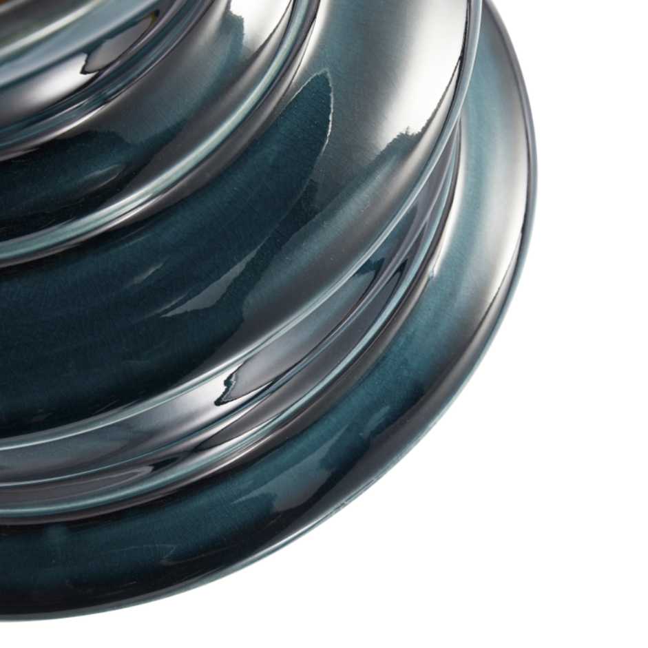 Wazon STACKED PLATES ciemnozielony