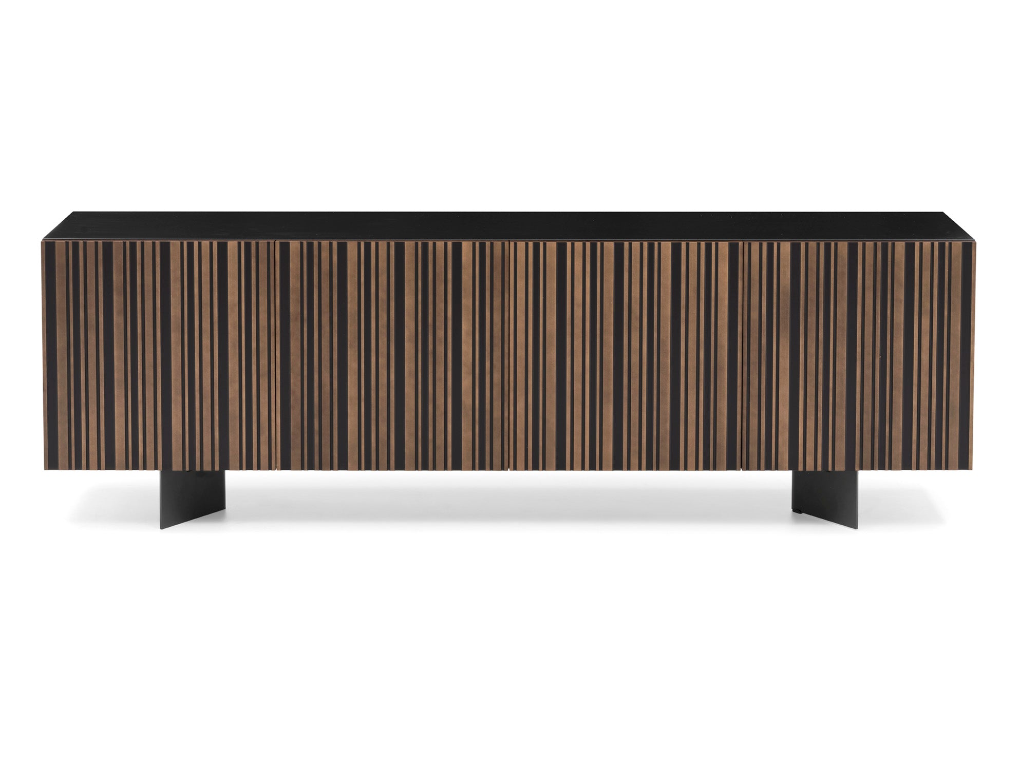 Komoda STRIPES czarny z brązowym